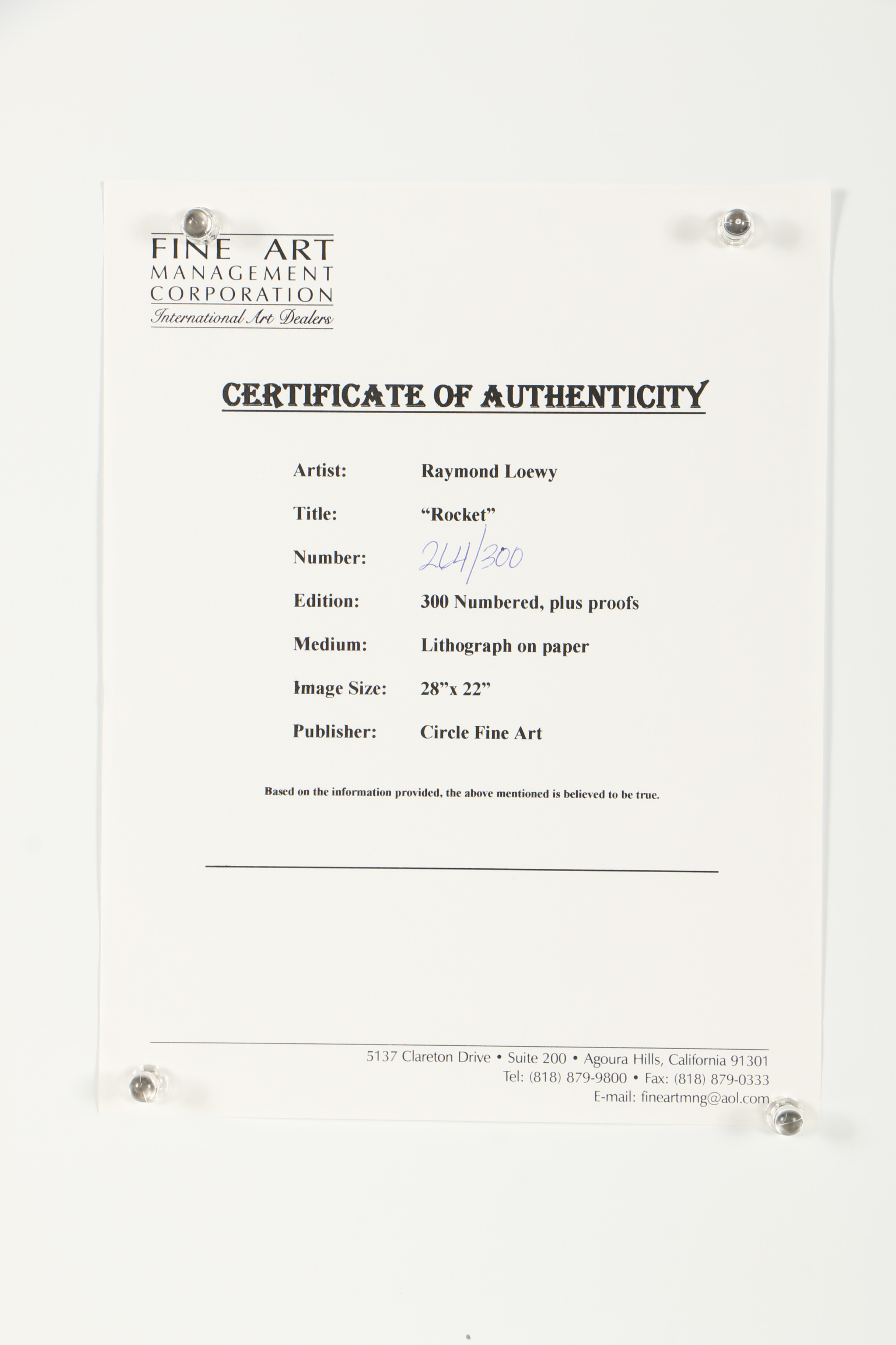 Raymond Loewy Lithograph "Rocket"