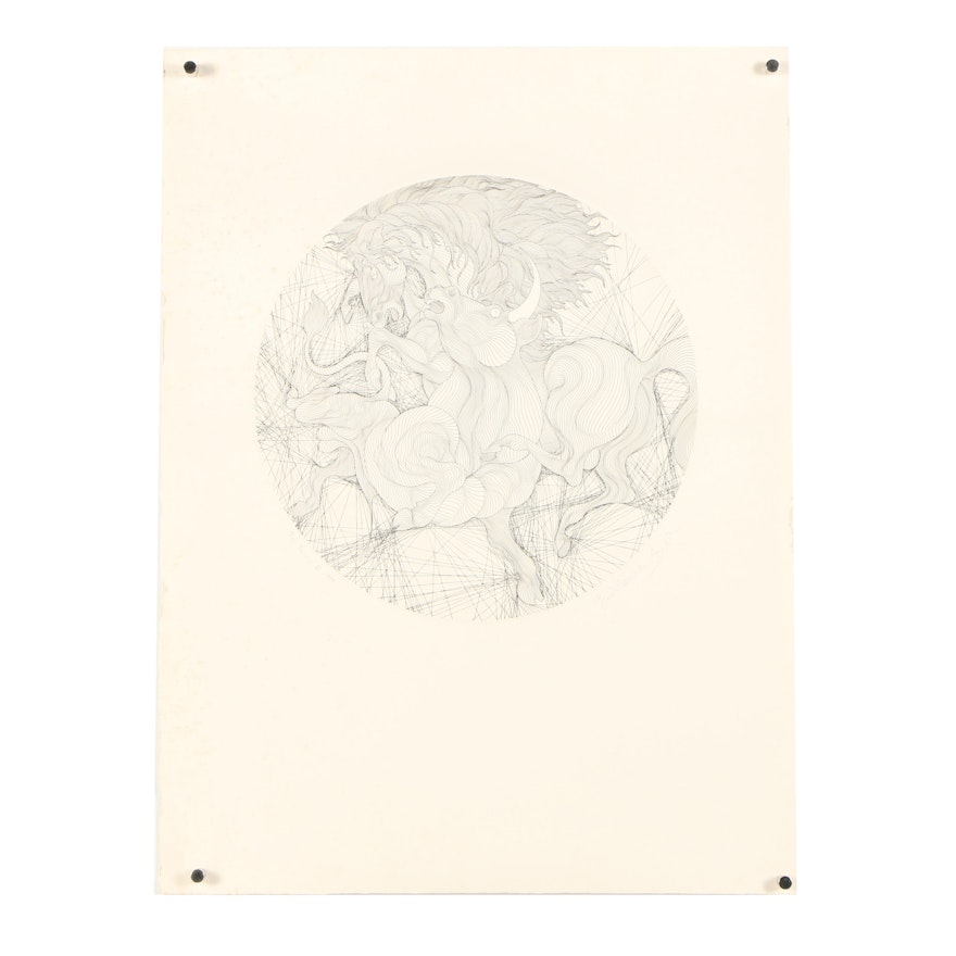 Guillaume Azoulay Etching "Taurus"