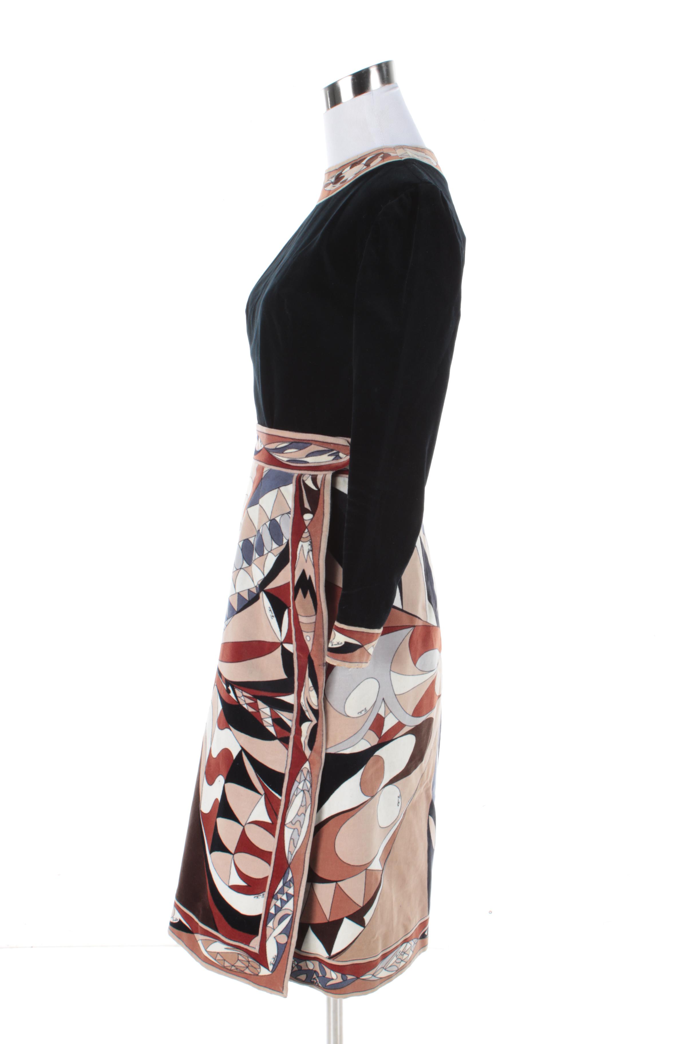 Vintage Emilio Pucci Velvet Bodysuit and Skirt