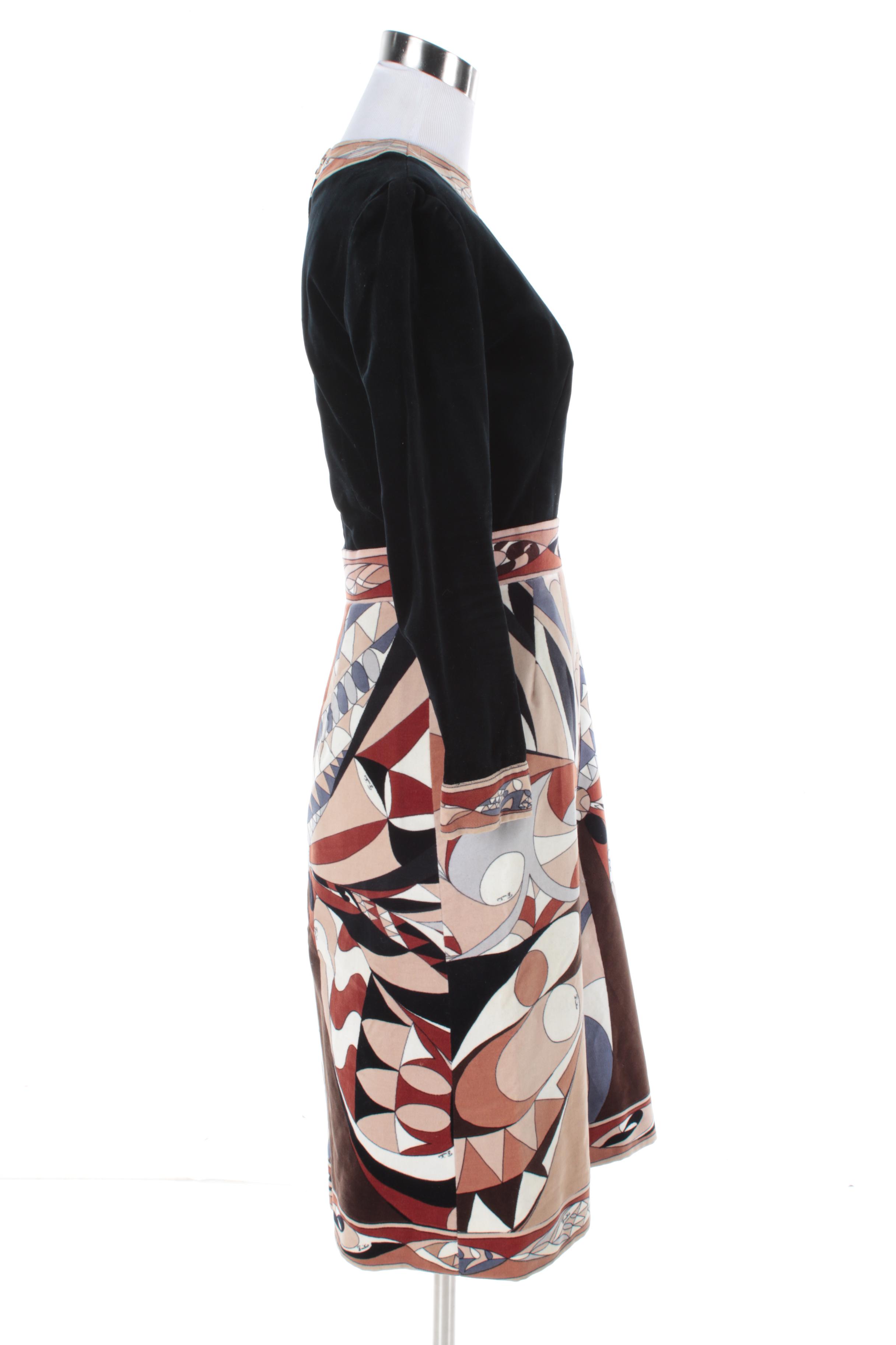 Vintage Emilio Pucci Velvet Bodysuit and Skirt