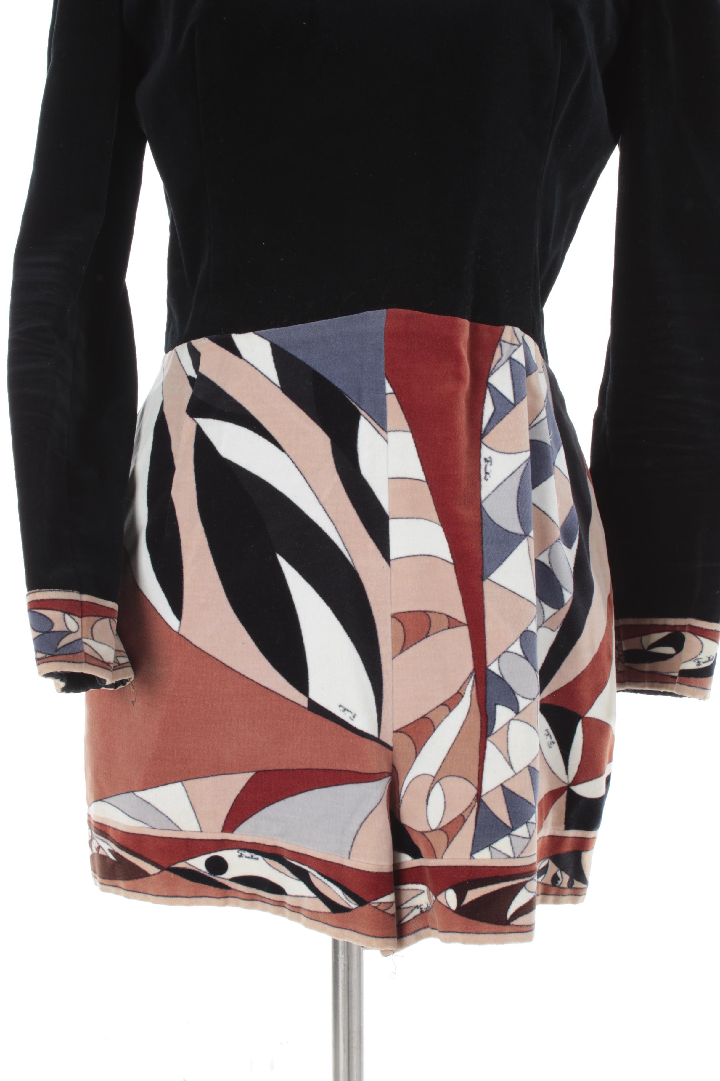 Vintage Emilio Pucci Velvet Bodysuit and Skirt