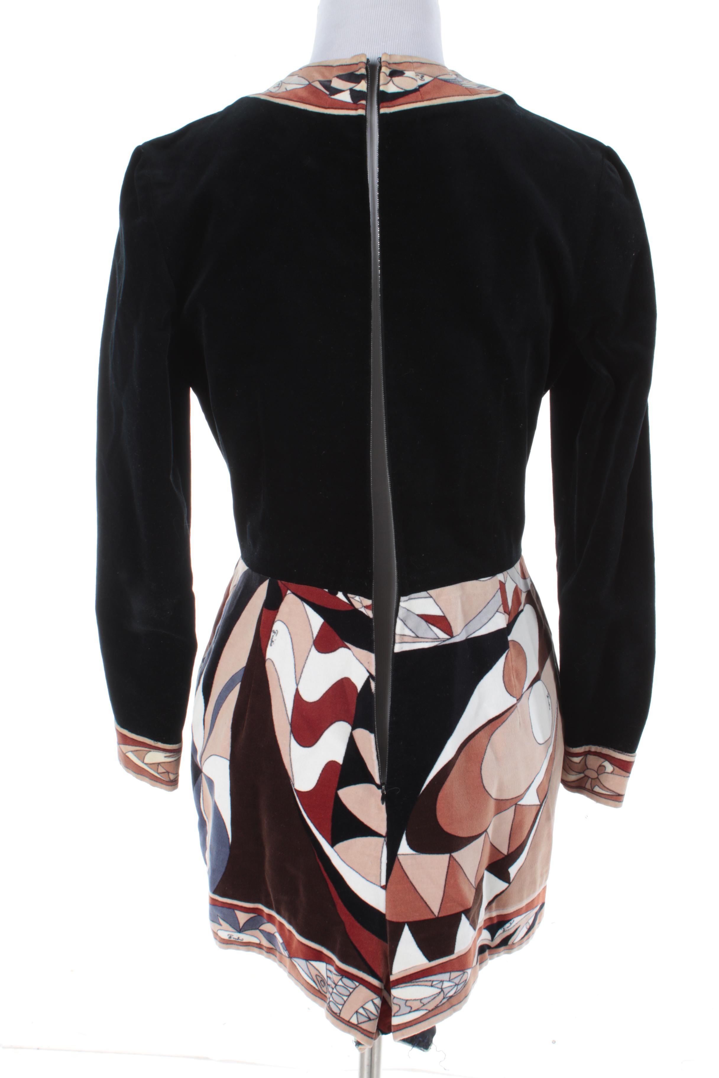 Vintage Emilio Pucci Velvet Bodysuit and Skirt