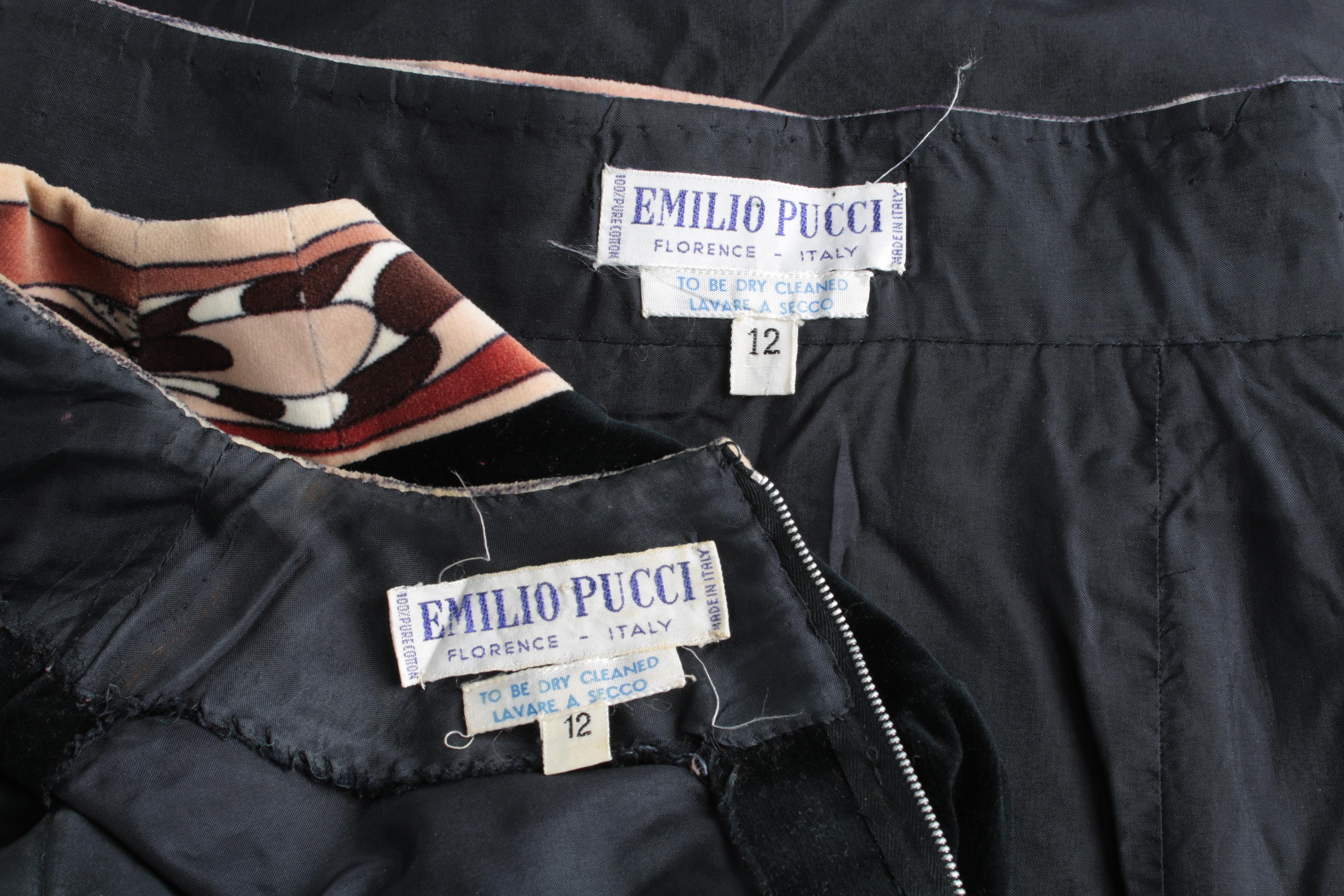 Vintage Emilio Pucci Velvet Bodysuit and Skirt