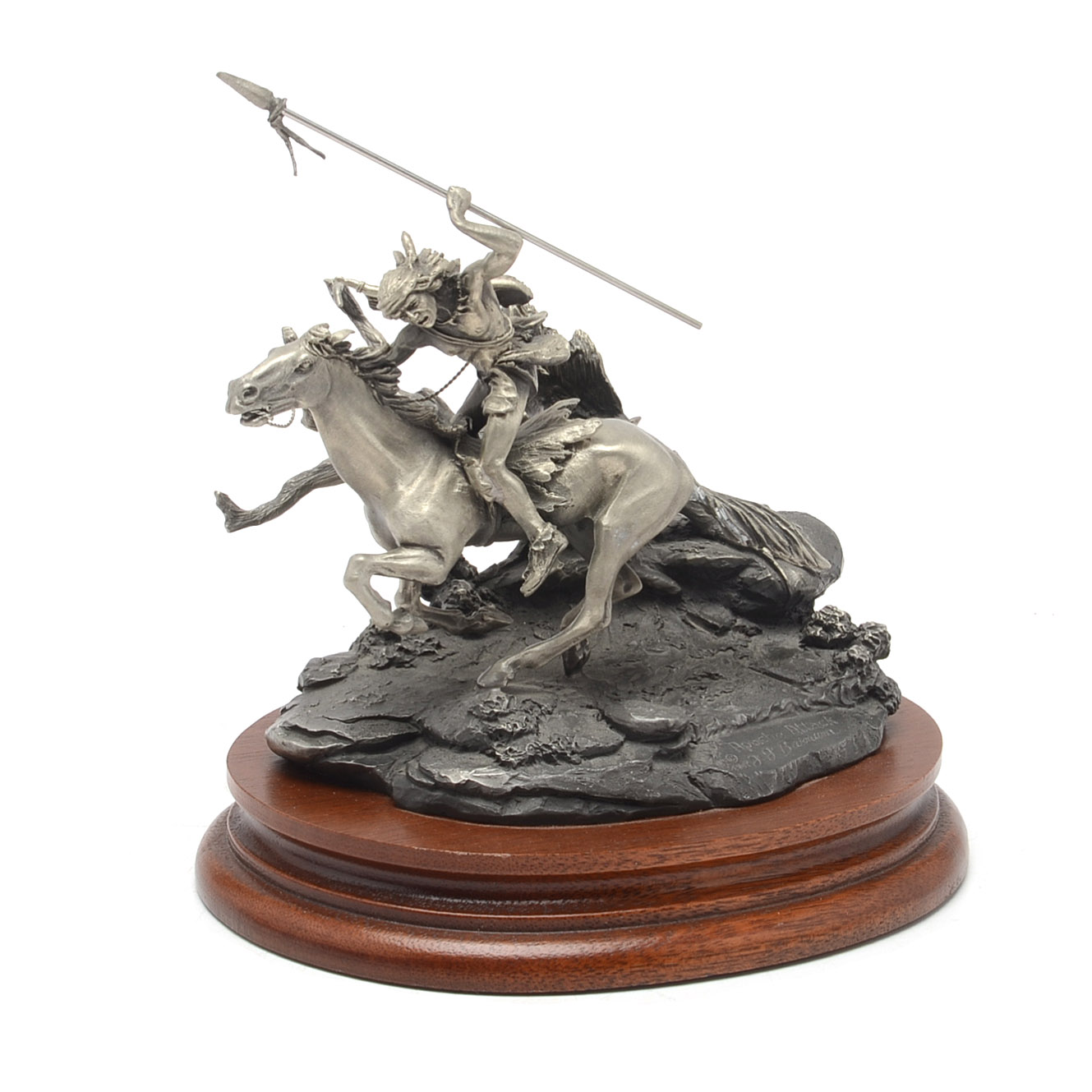 J..J. Barnum's "Apache Attack" Pewter Sculpture by Chilmark