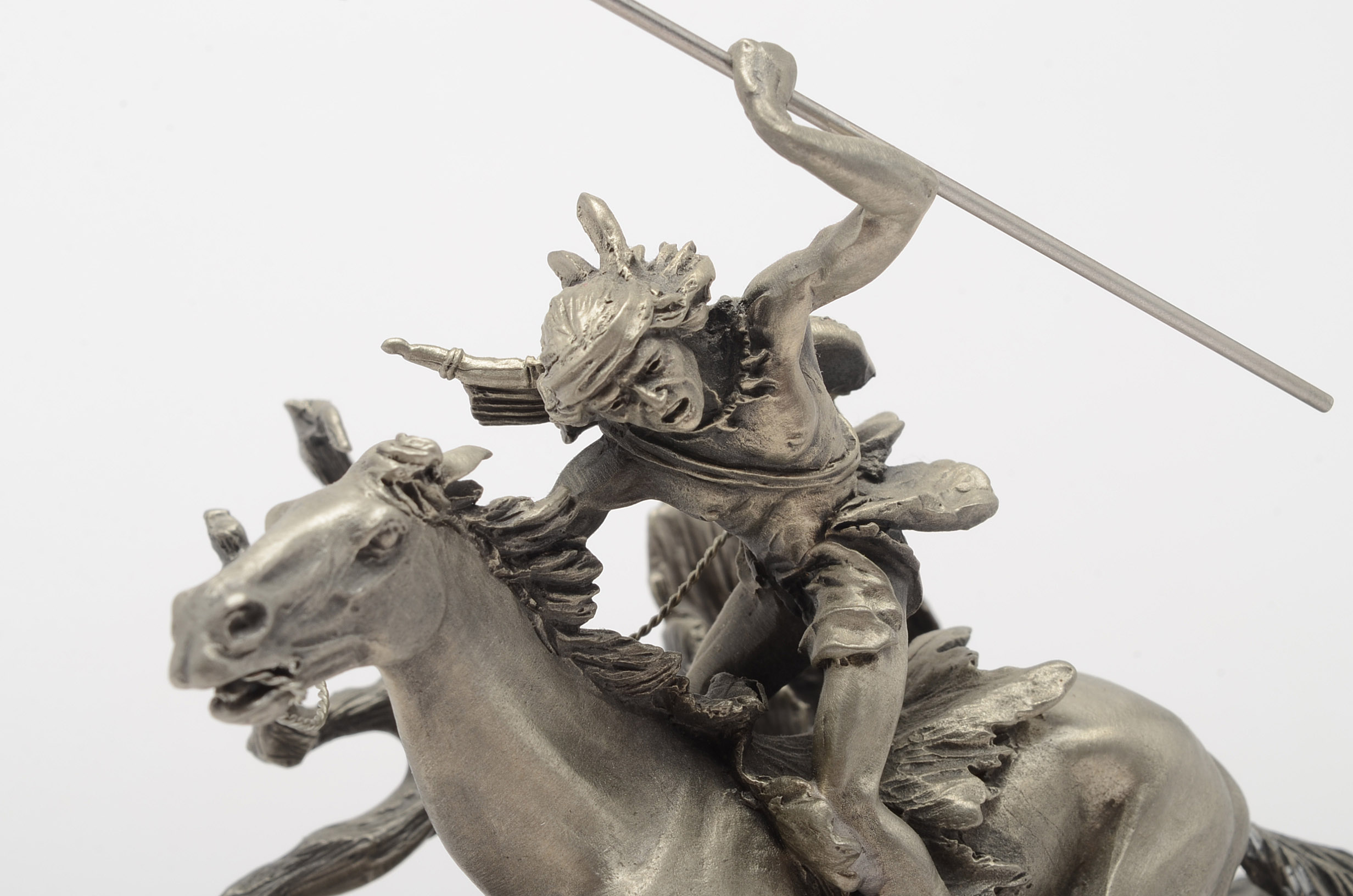 J..J. Barnum's "Apache Attack" Pewter Sculpture by Chilmark
