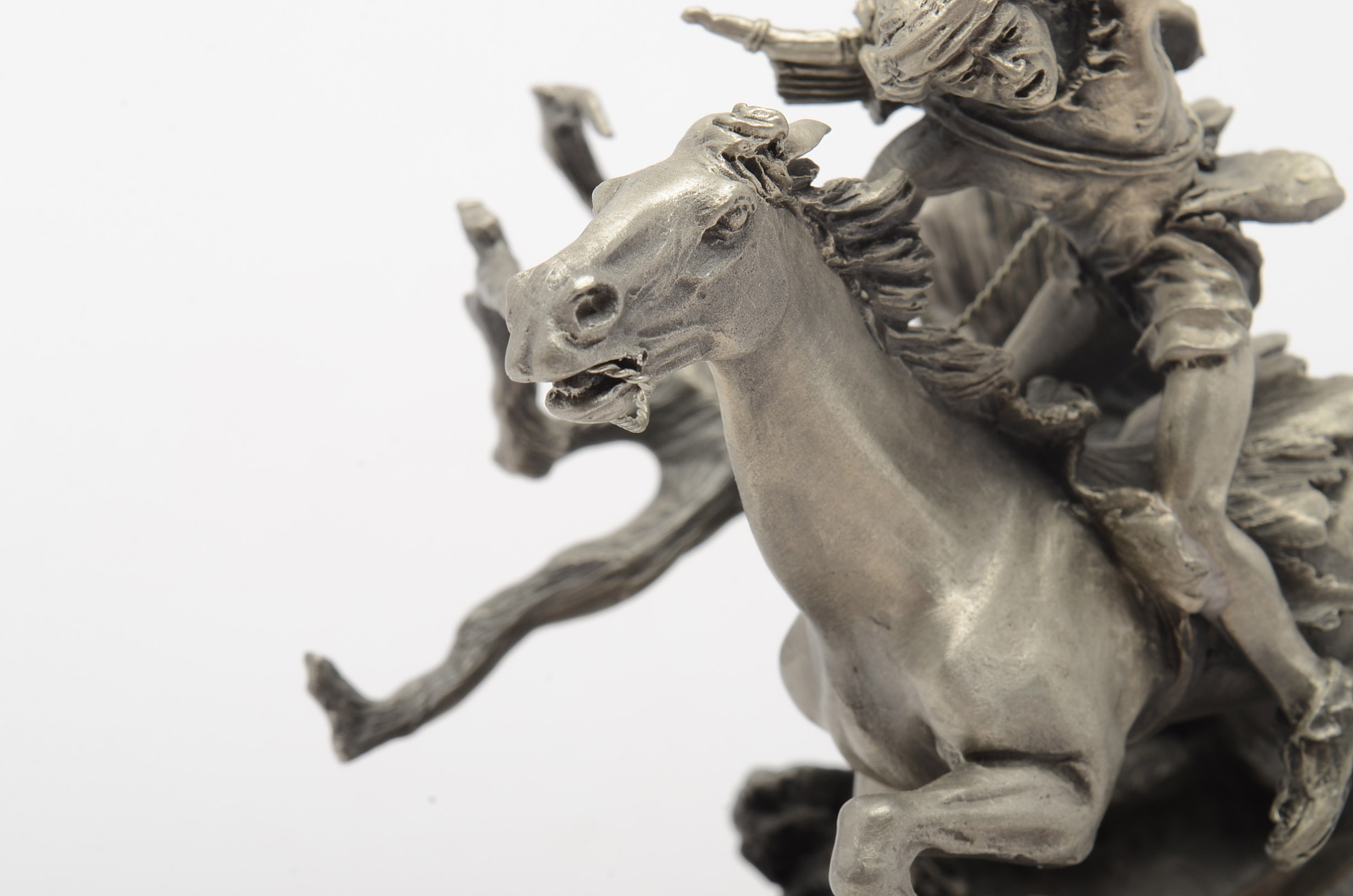 J..J. Barnum's "Apache Attack" Pewter Sculpture by Chilmark