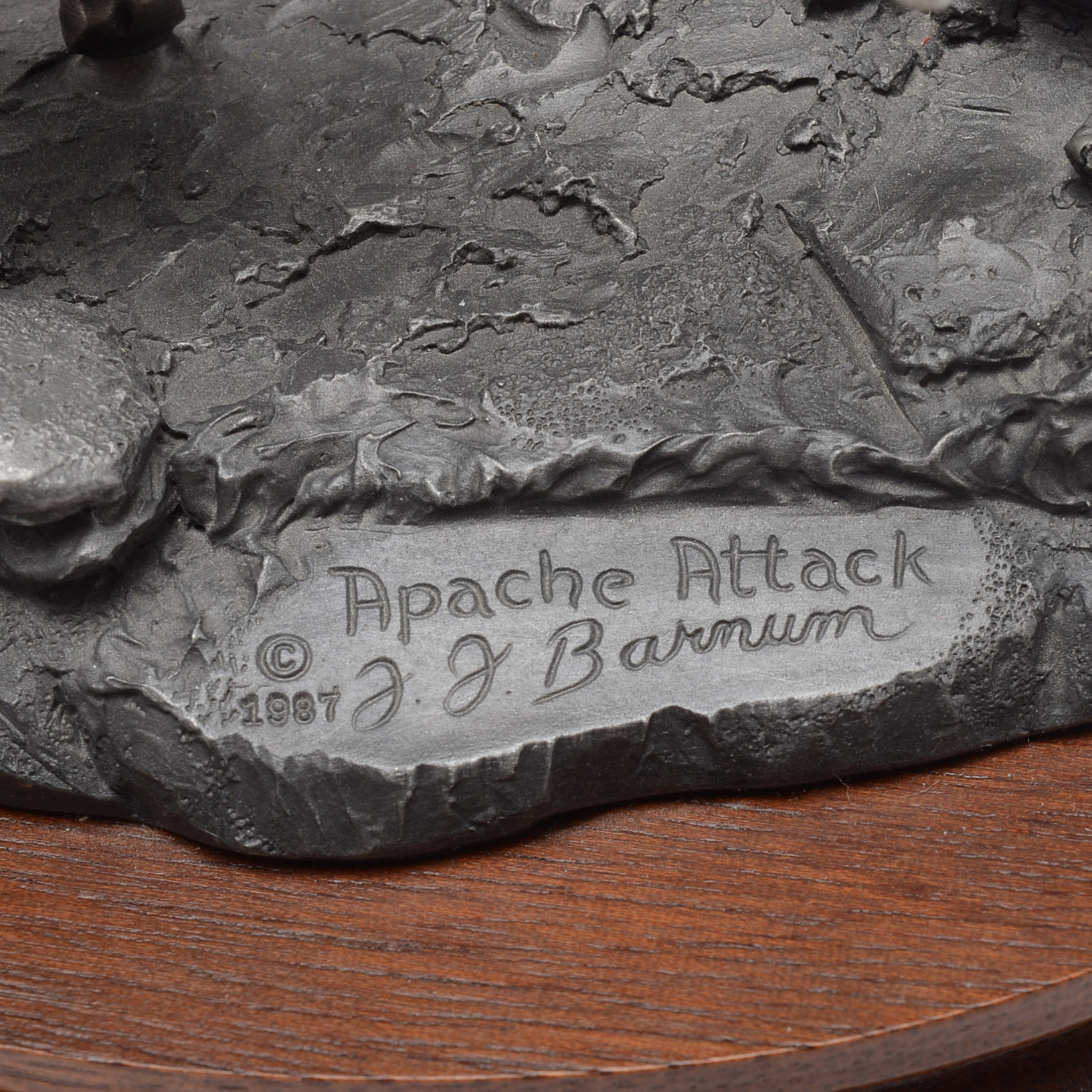 J..J. Barnum's "Apache Attack" Pewter Sculpture by Chilmark