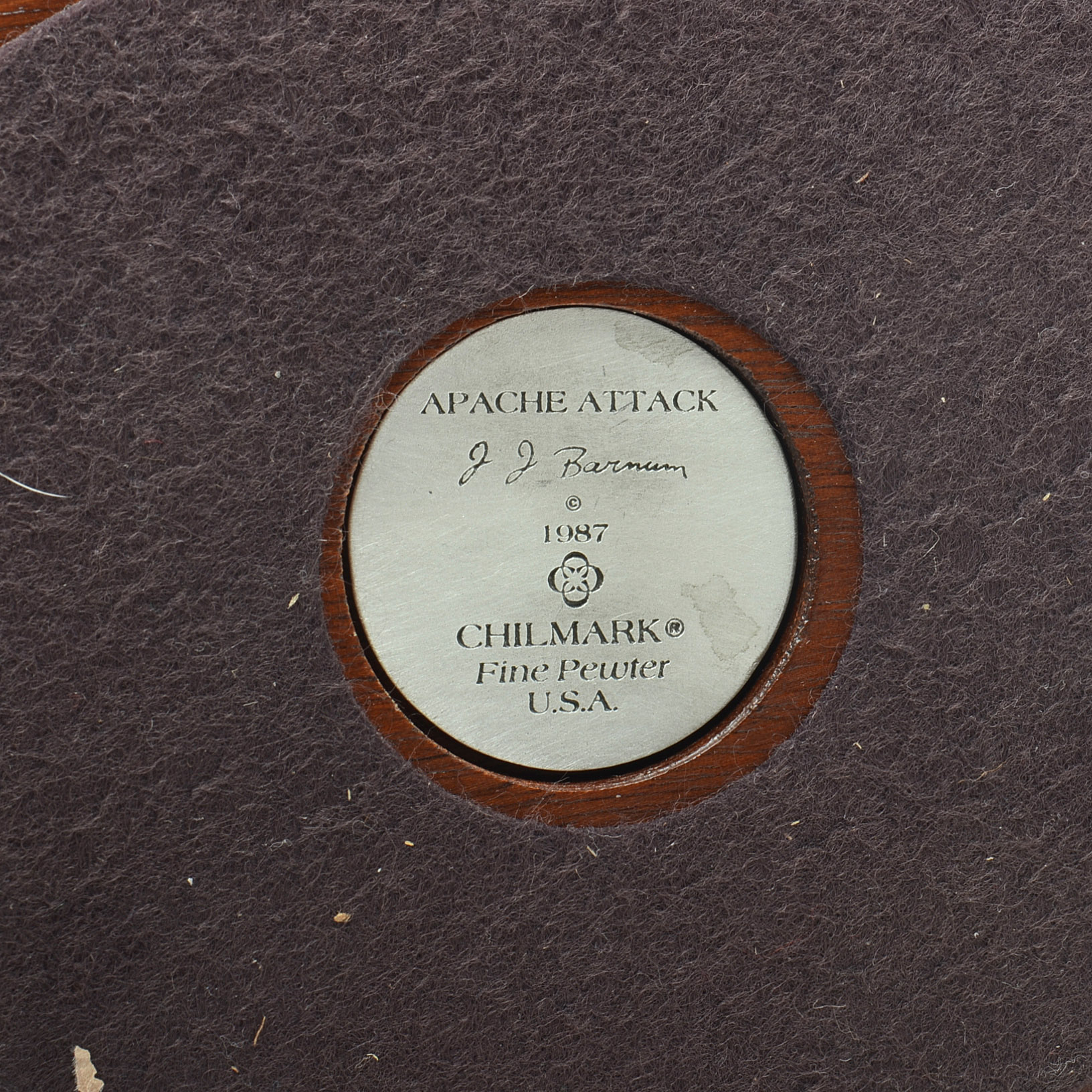 J..J. Barnum's "Apache Attack" Pewter Sculpture by Chilmark