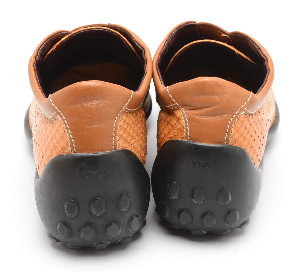 Tod's Snakeskin Athletic Driving Shoes
