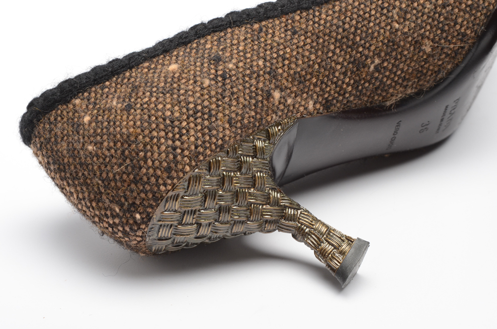 Prada Brown Tweed Kitten Heels