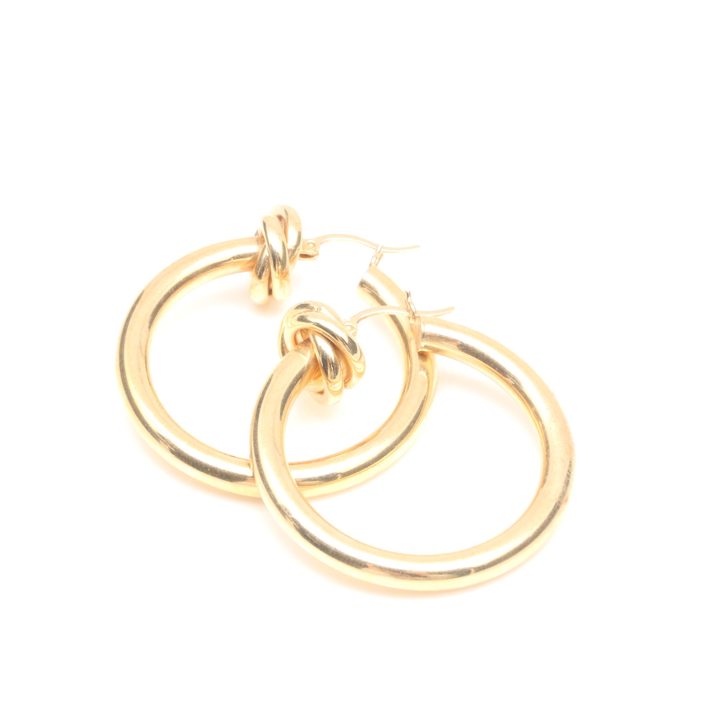 14K Yellow Gold Hoop Earrings