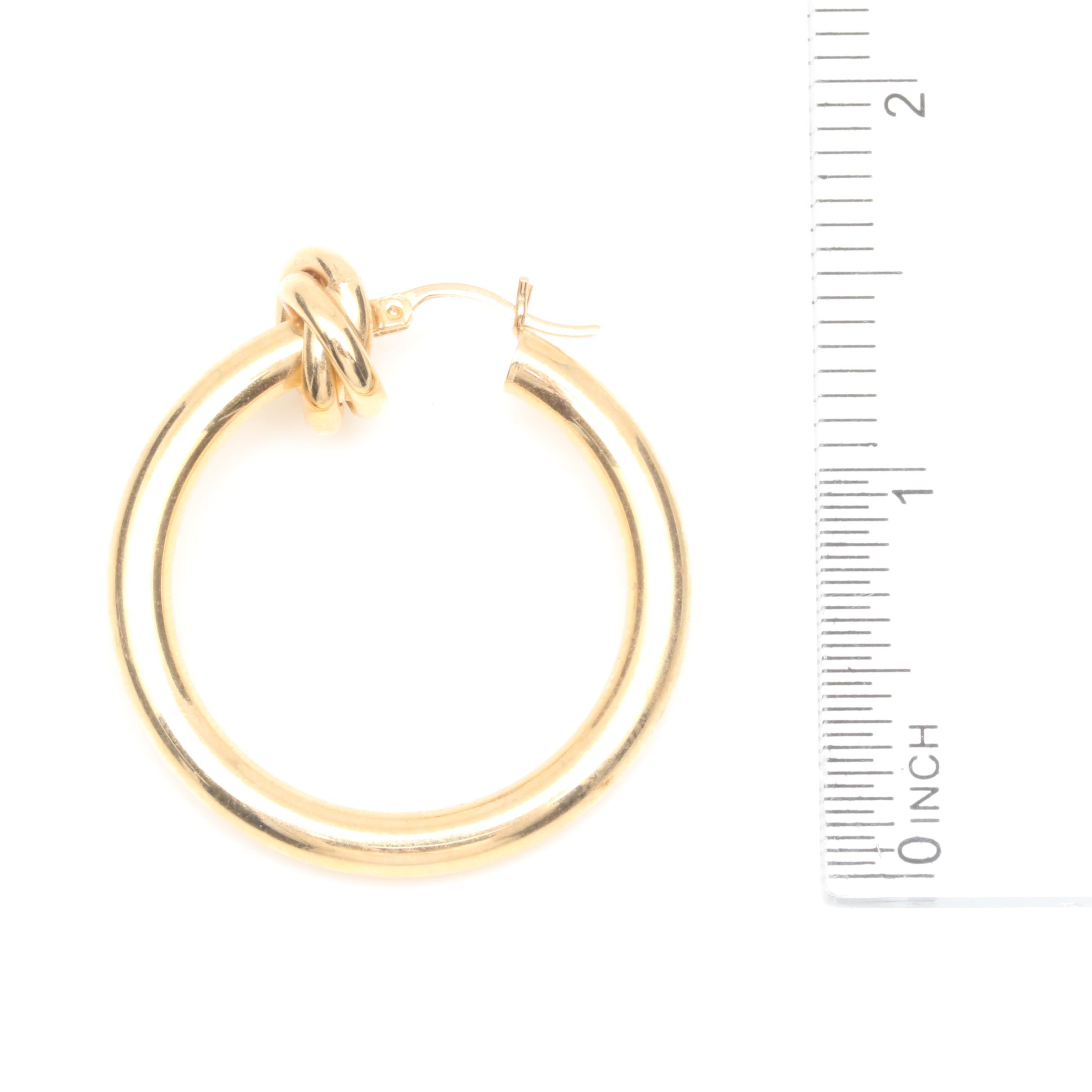 14K Yellow Gold Hoop Earrings