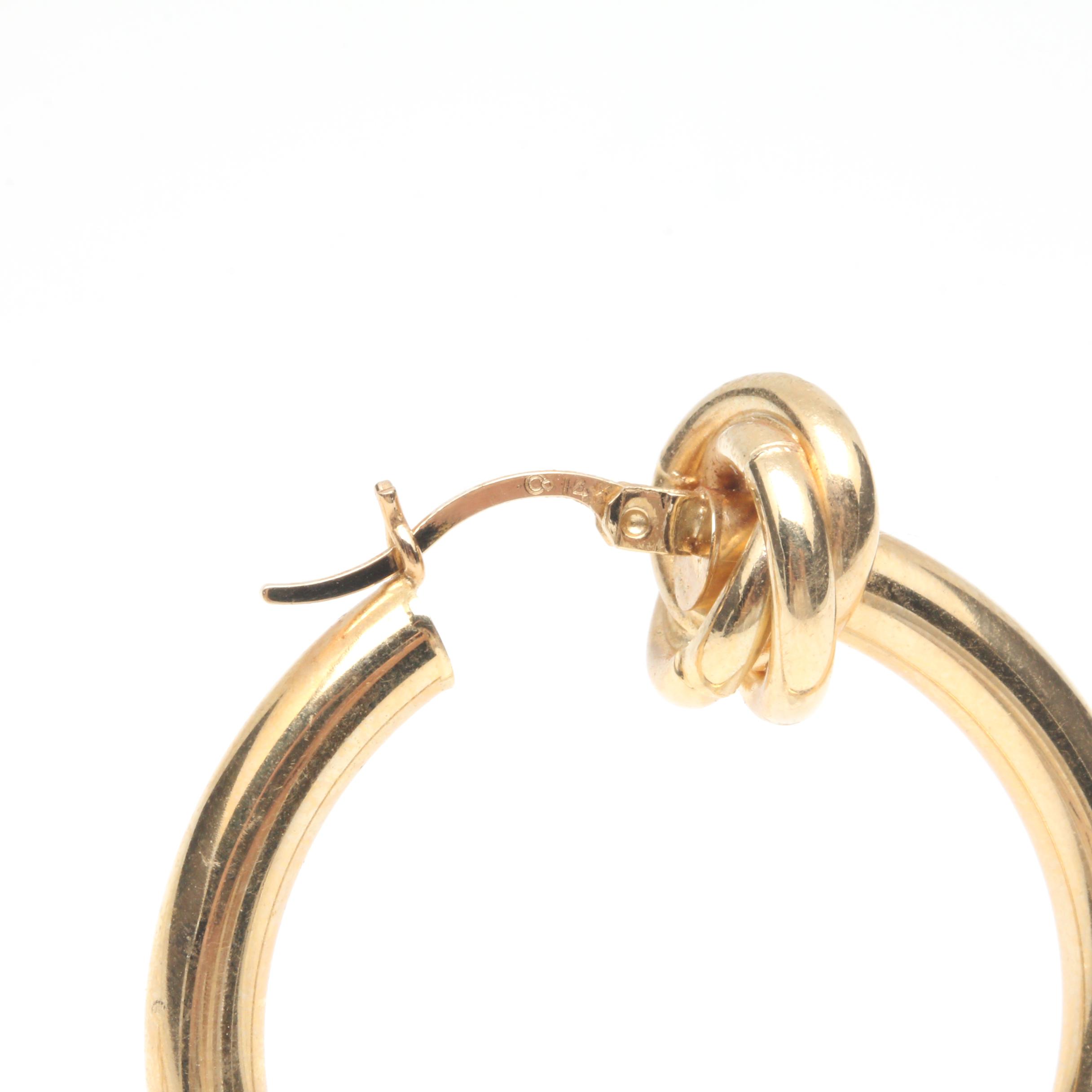 14K Yellow Gold Hoop Earrings