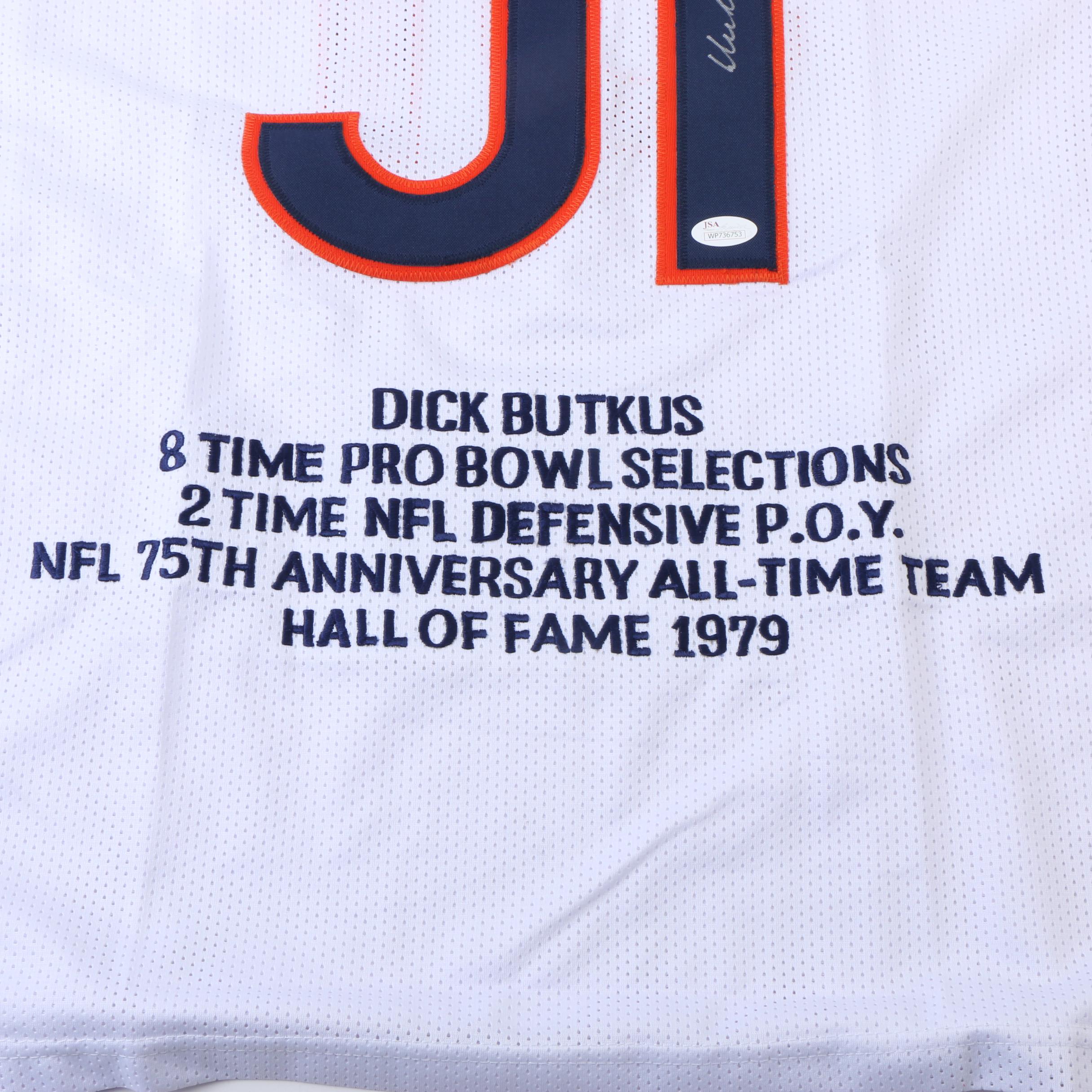 Dick Butkus Autographed Football Jersey - JSA COA