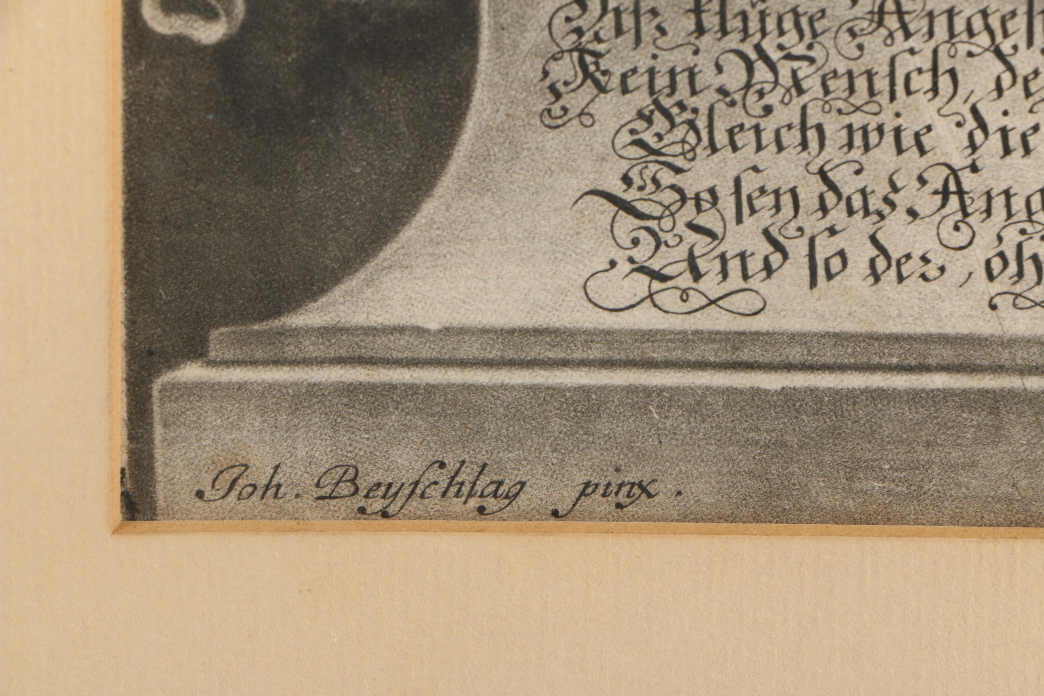 Elias Christoph Heiss Mezzotint "Jungfrau Anne Tibylla Breissitz"