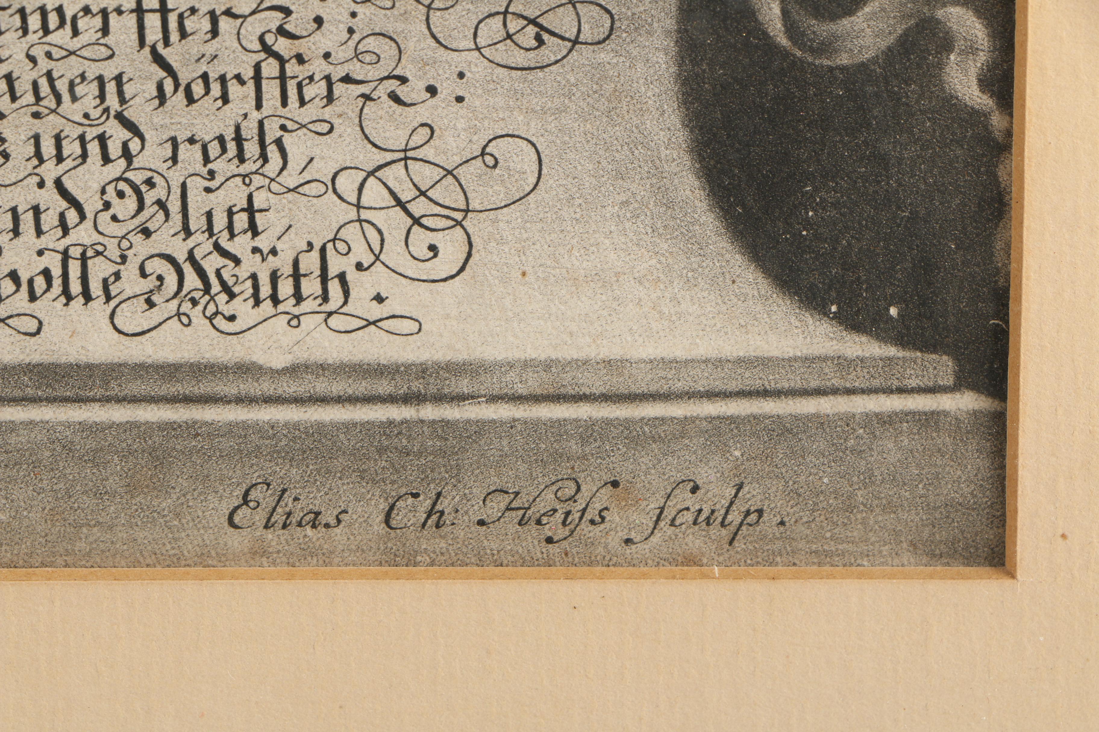 Elias Christoph Heiss Mezzotint "Jungfrau Anne Tibylla Breissitz"