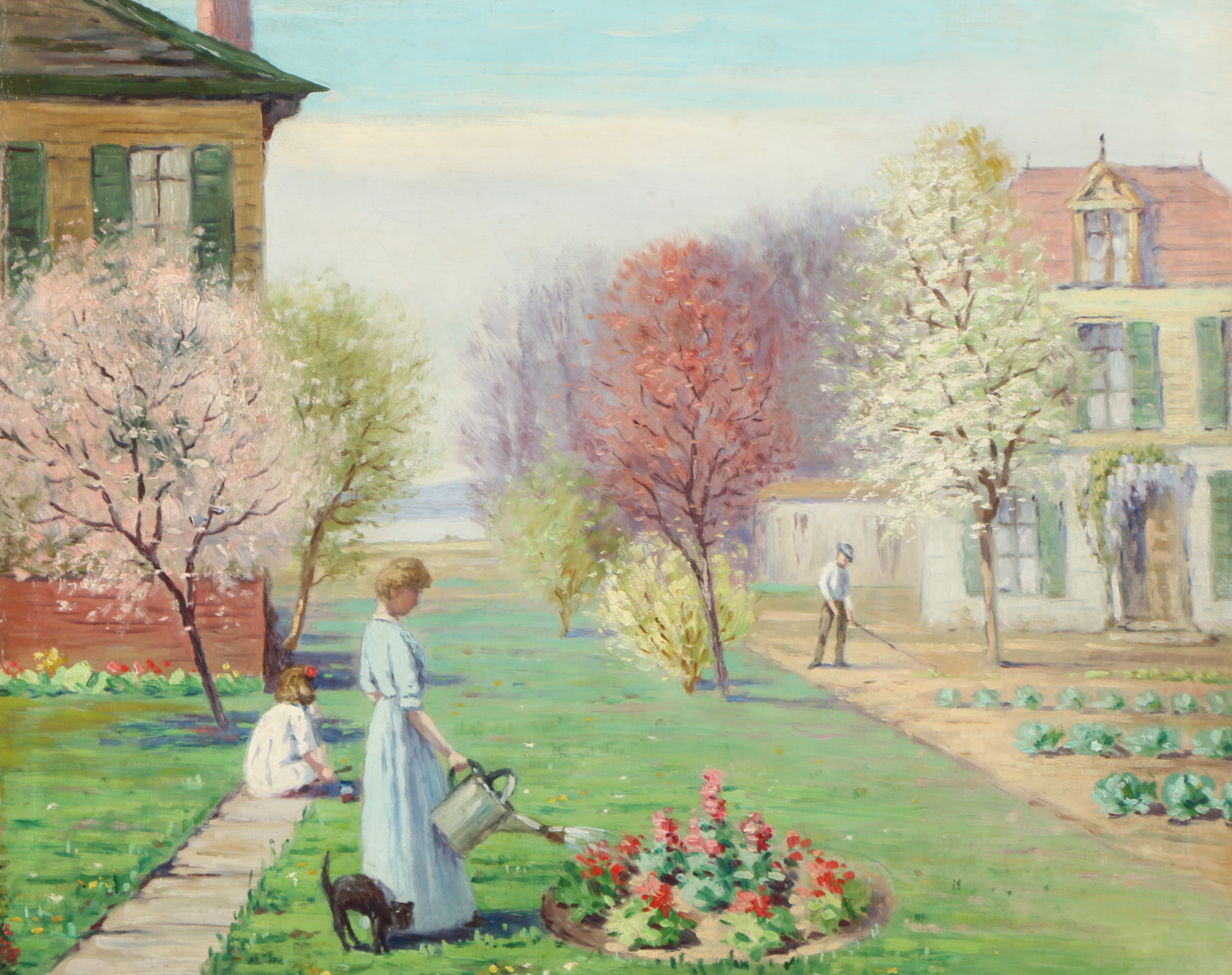 Oil Painting Garden Scene