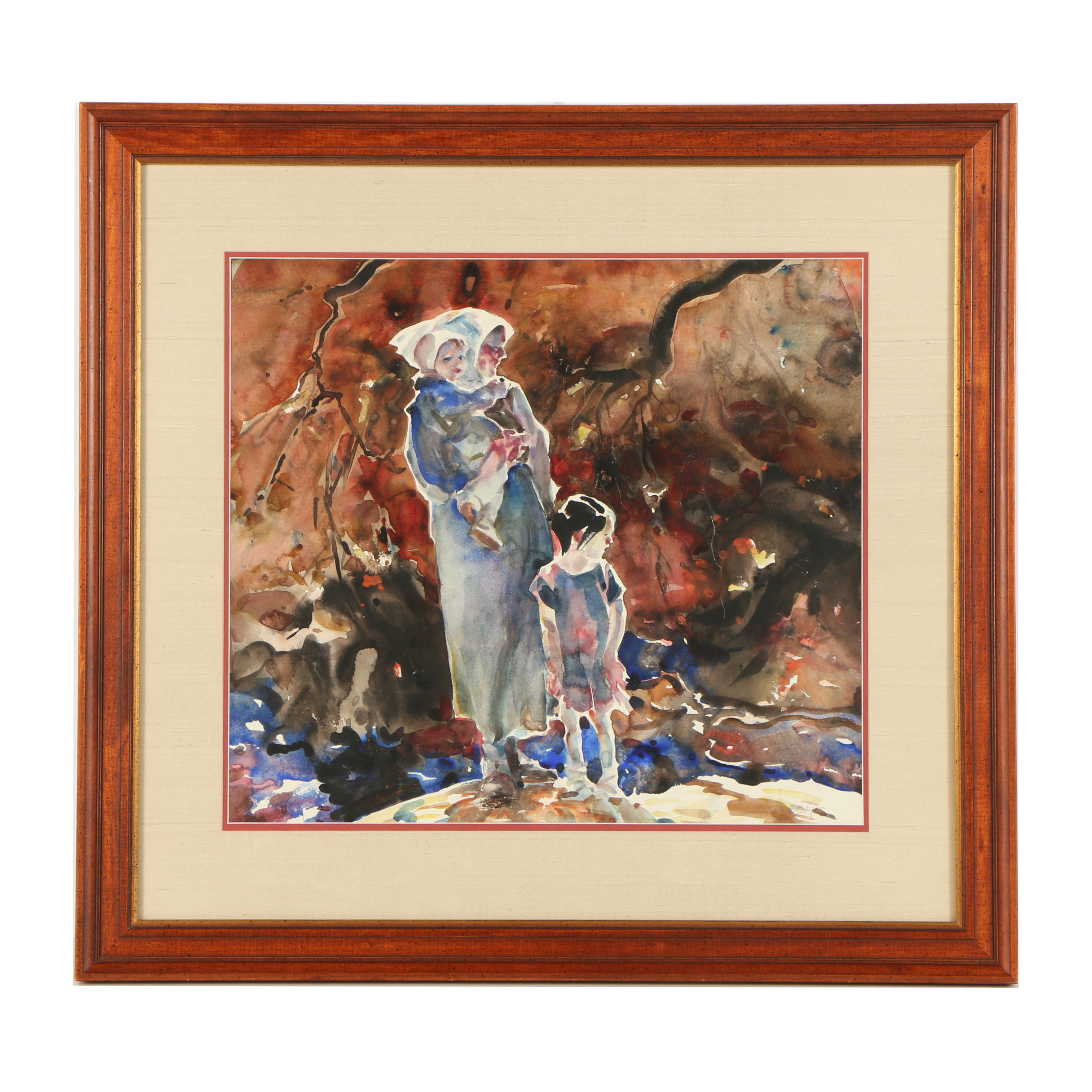 John Edward Costigan Double-Sided Watercolor Painting