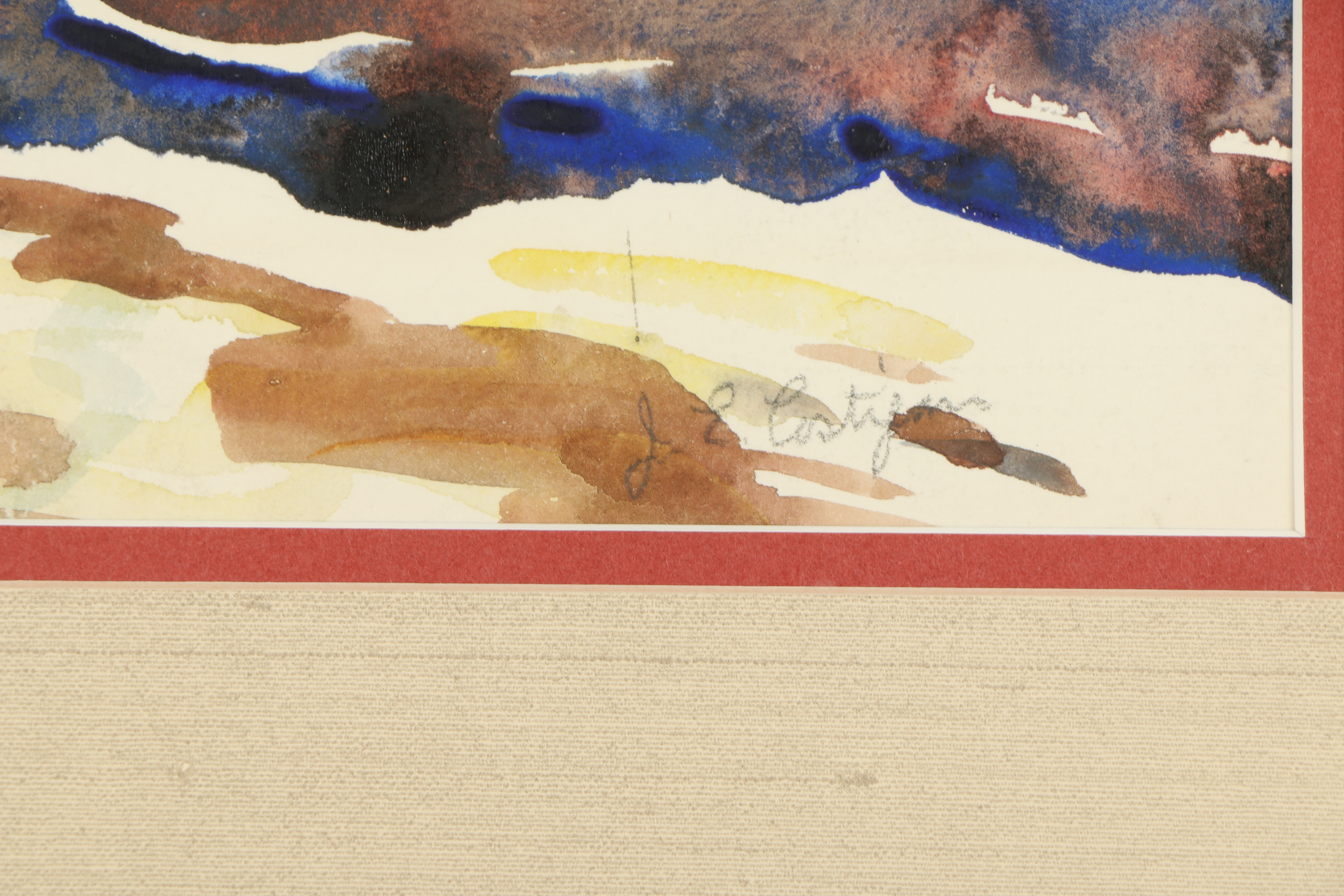 John Edward Costigan Double-Sided Watercolor Painting