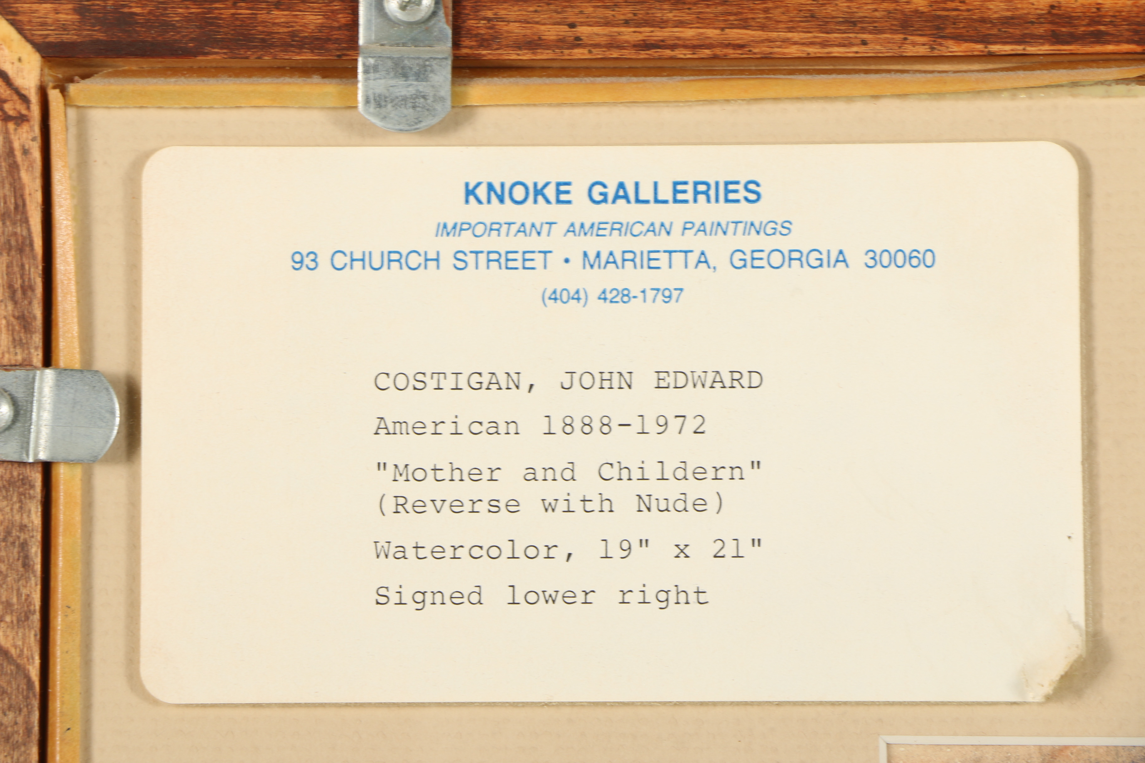 John Edward Costigan Double-Sided Watercolor Painting