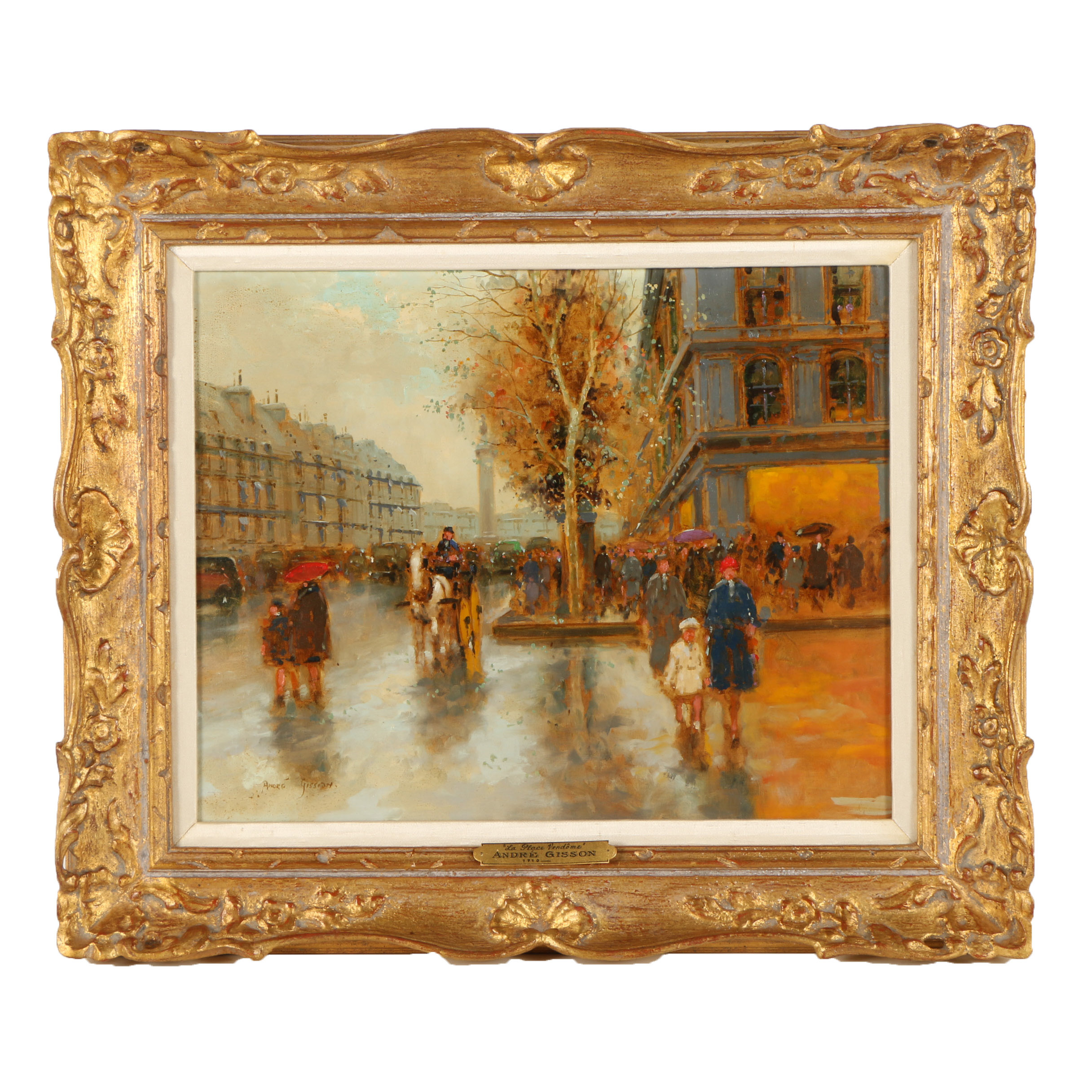 André Gisson Oil Painting "La Place Vendôme"