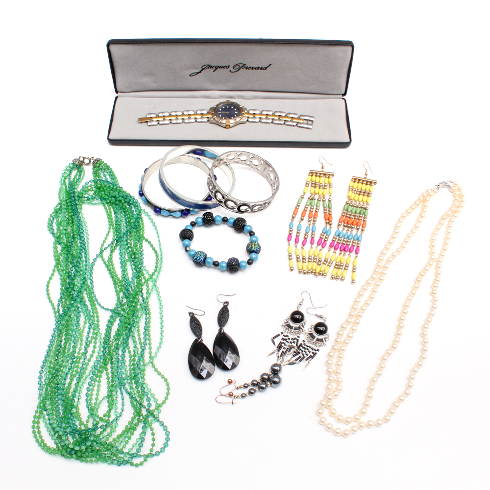 Costume Jewelry and Jacques Prevard Watch