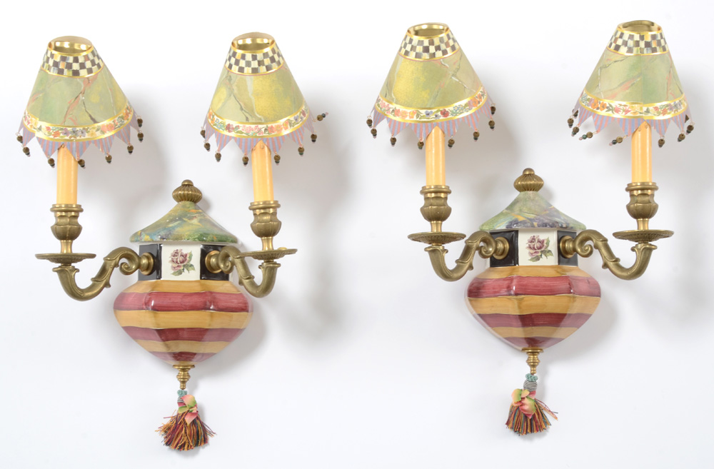 MacKenzie-Childs Pair of Double Wall Sconces