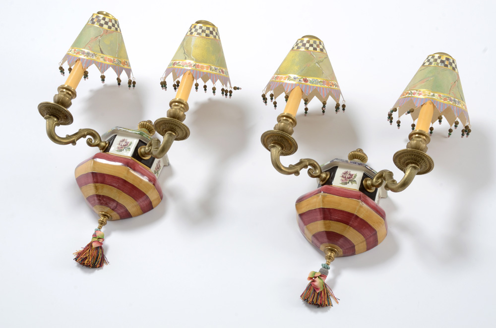 MacKenzie-Childs Pair of Double Wall Sconces