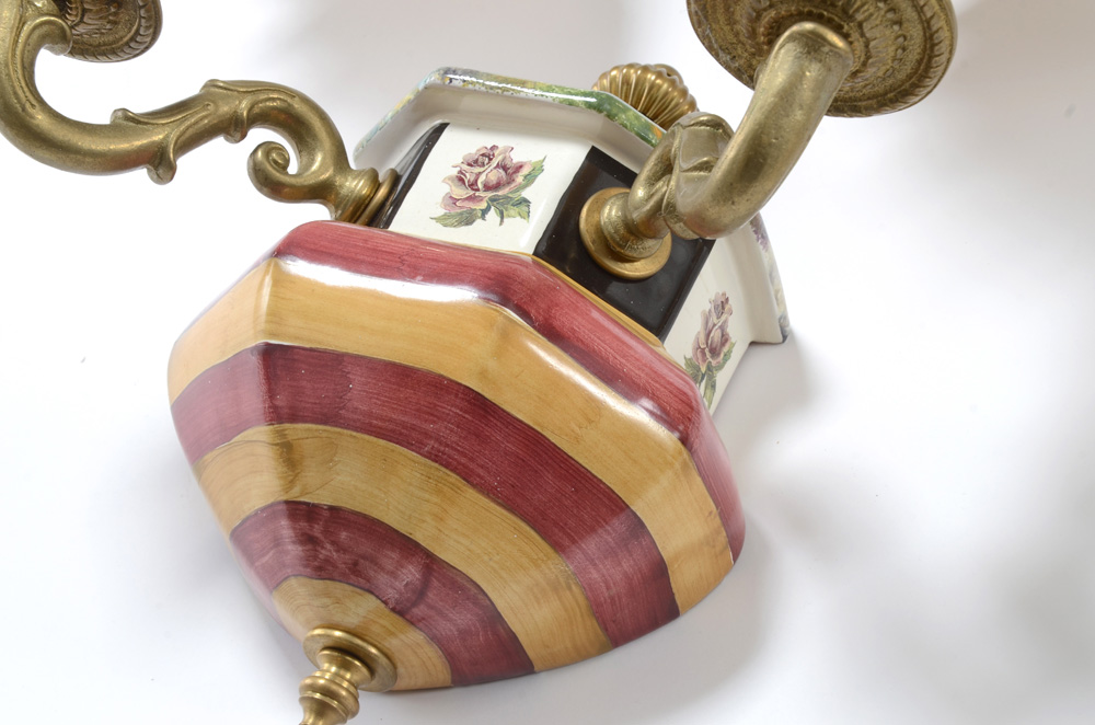 MacKenzie-Childs Pair of Double Wall Sconces