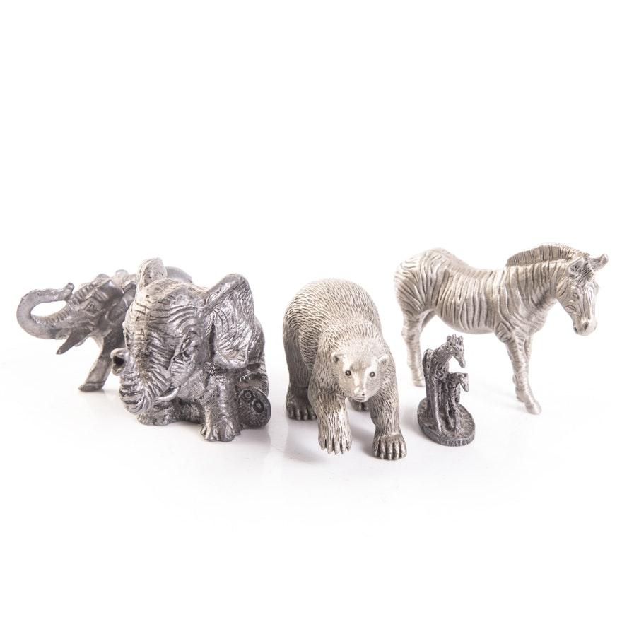 Wild Animal Themed Pewter Figurines
