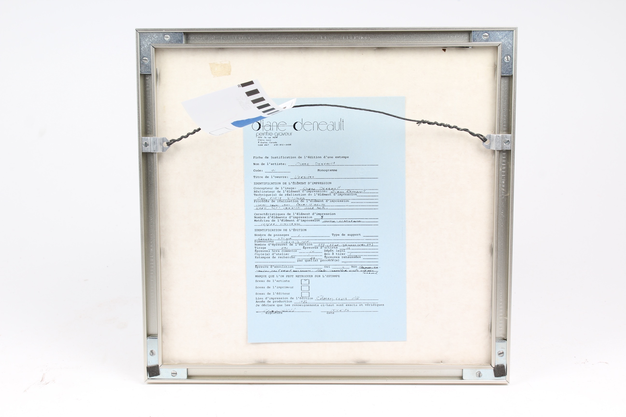 Diane Deneault Embossed Etching "Versions"