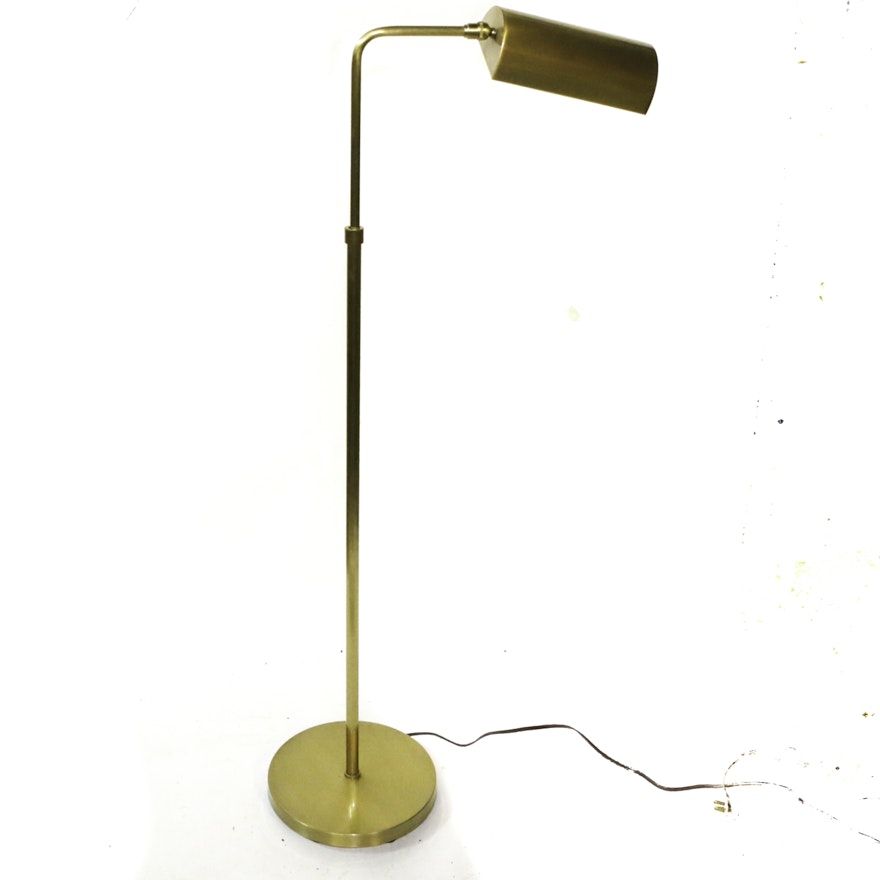 Vintage Brass Bankers Floor Lamp