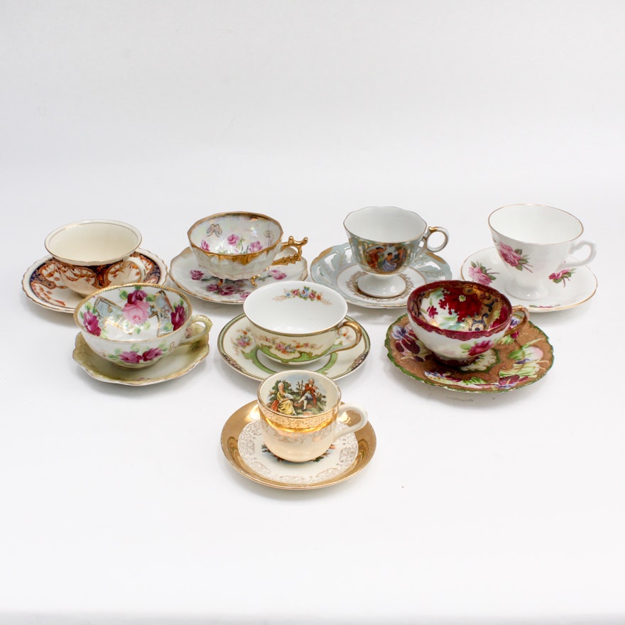 Teacups and Saucers Featuring Noritake