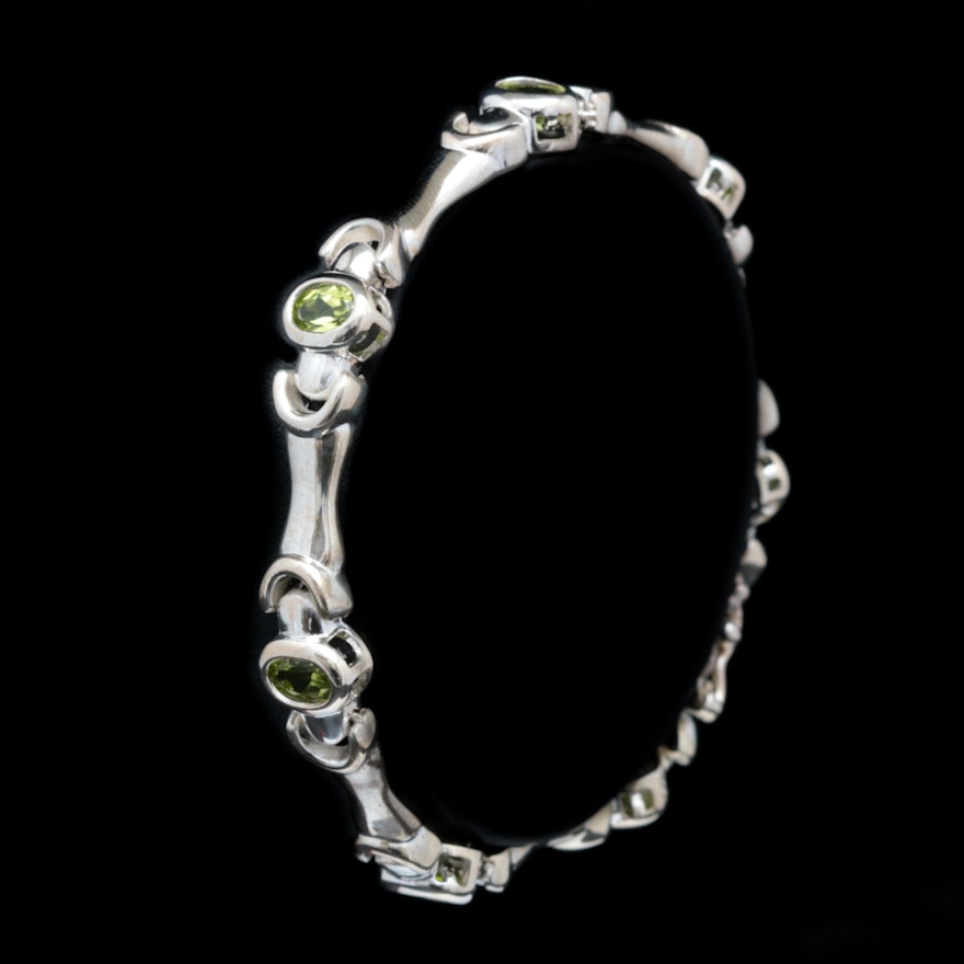 Sterling Silver and Peridot Bracelet