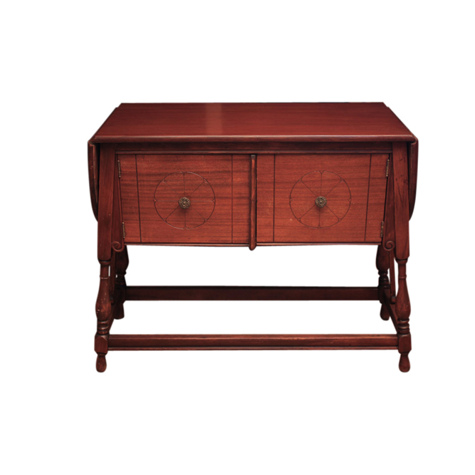 Vintage Colonial Style Walnut Drop-Leaf Buffet