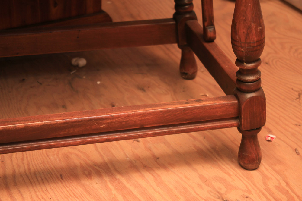 Vintage Colonial Style Walnut Drop-Leaf Buffet