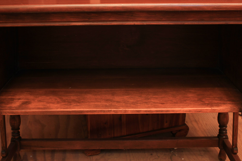 Vintage Colonial Style Walnut Drop-Leaf Buffet