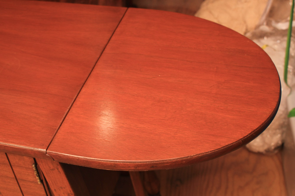 Vintage Colonial Style Walnut Drop-Leaf Buffet