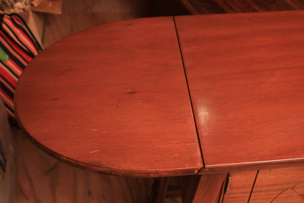 Vintage Colonial Style Walnut Drop-Leaf Buffet