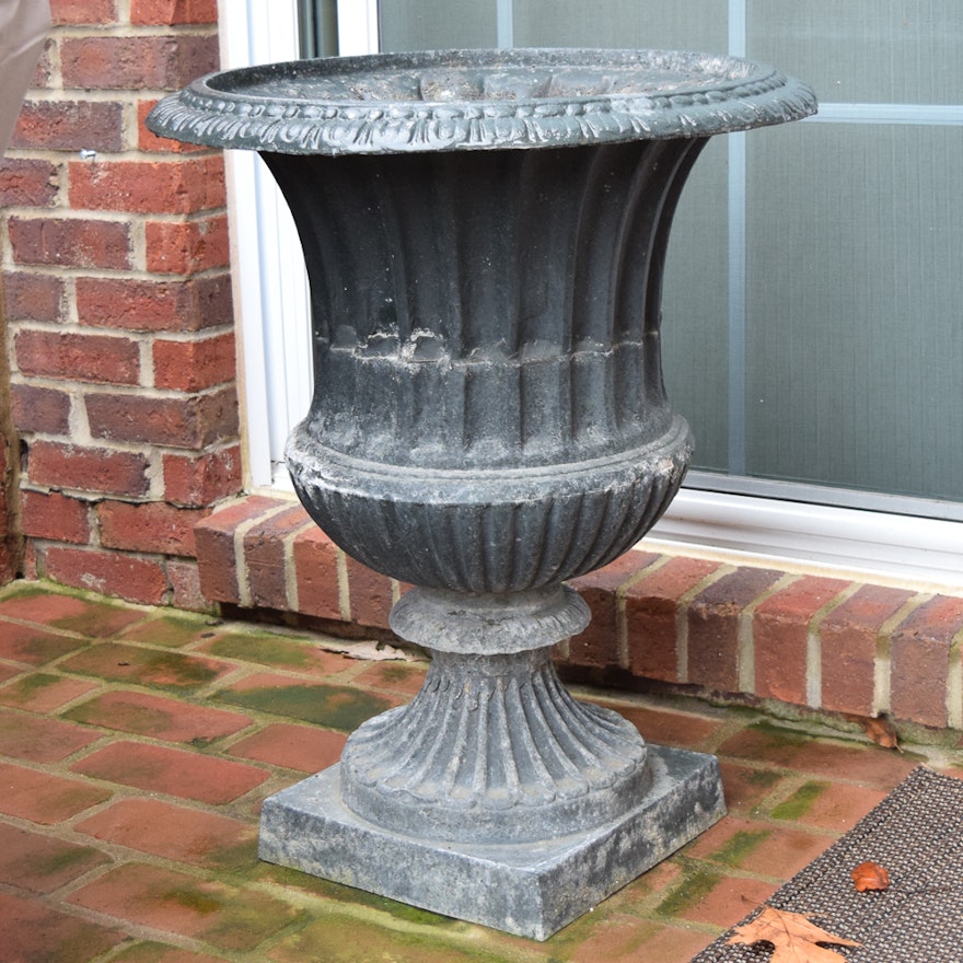 Metal and Stone Urn Style Planter
