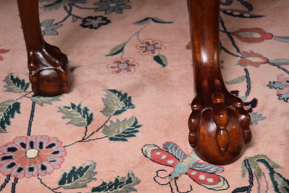 Vintage Chippendale Style Dining Table with Eight Side Chairs