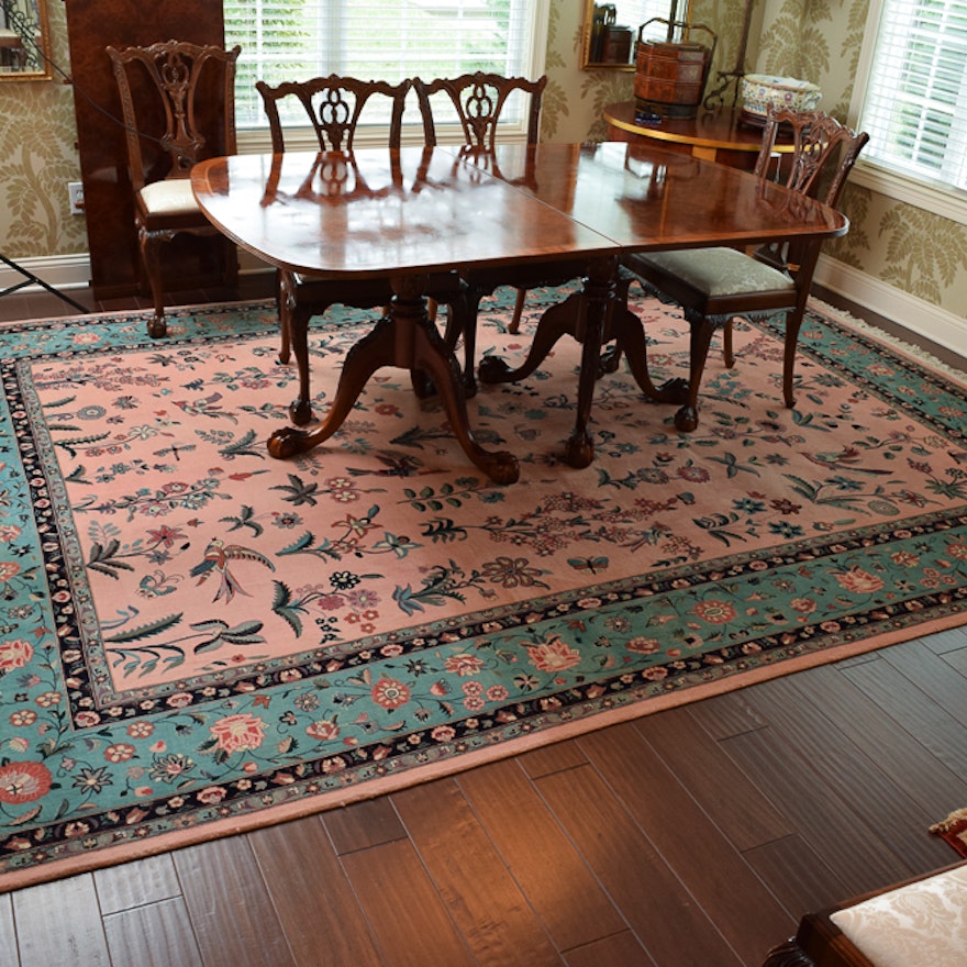 Large Finely Hand-Knotted Tabriz Style Wool Area Rug