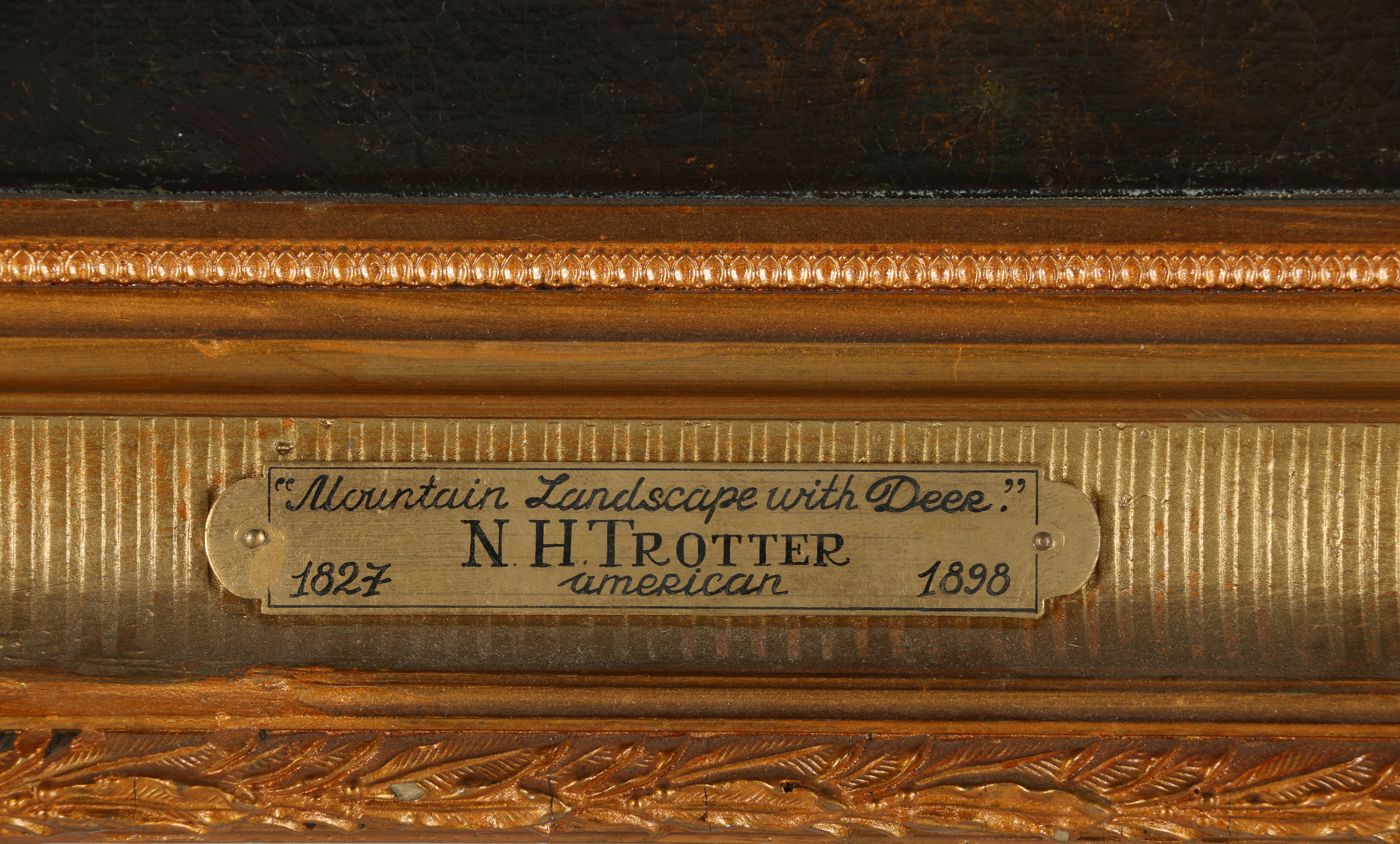 Newbold Trotter Oil Painting "Mountain Landscape with Deer"