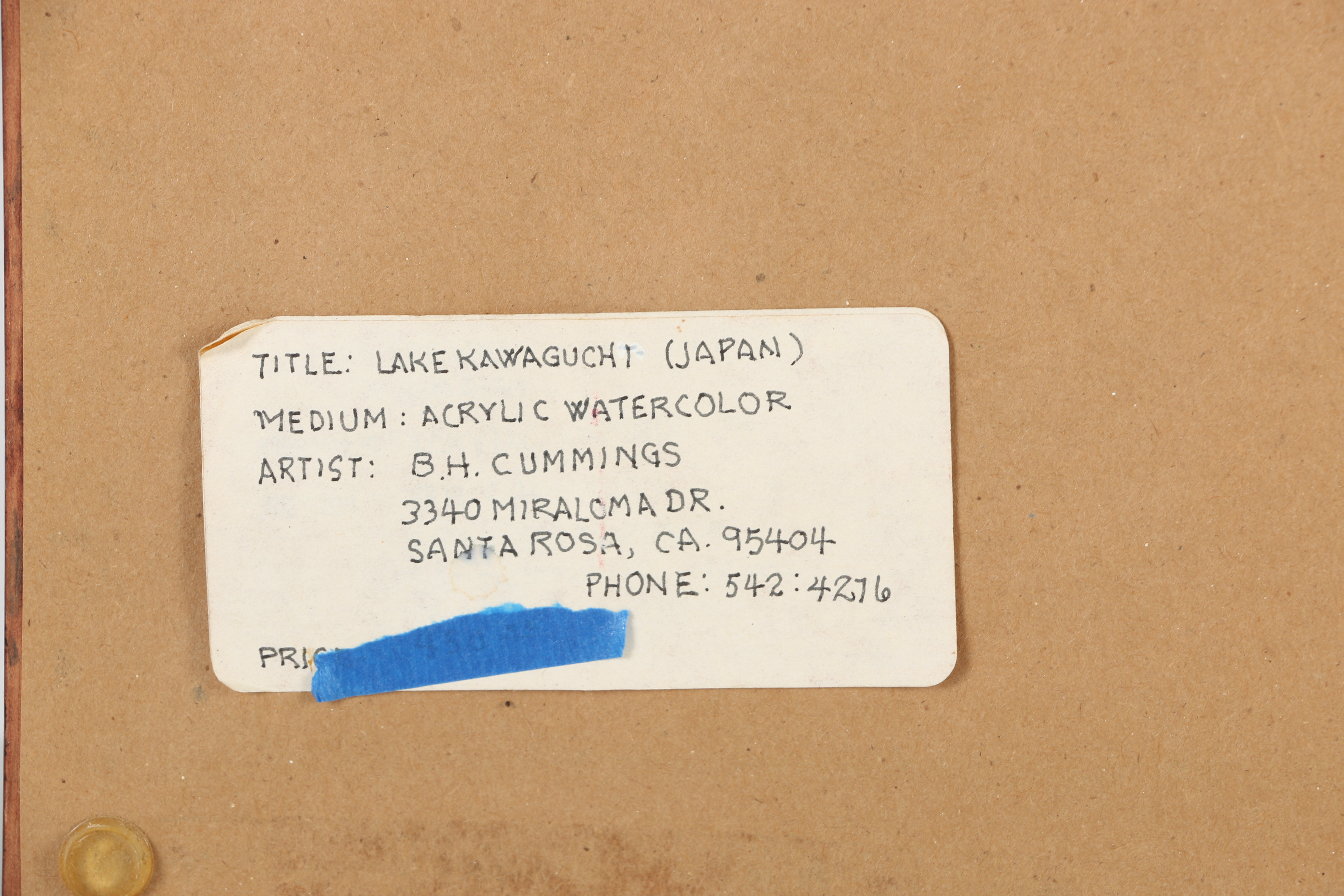 Ben Cummings Watercolor Painting "Lake Kawaguchi (Japan)"