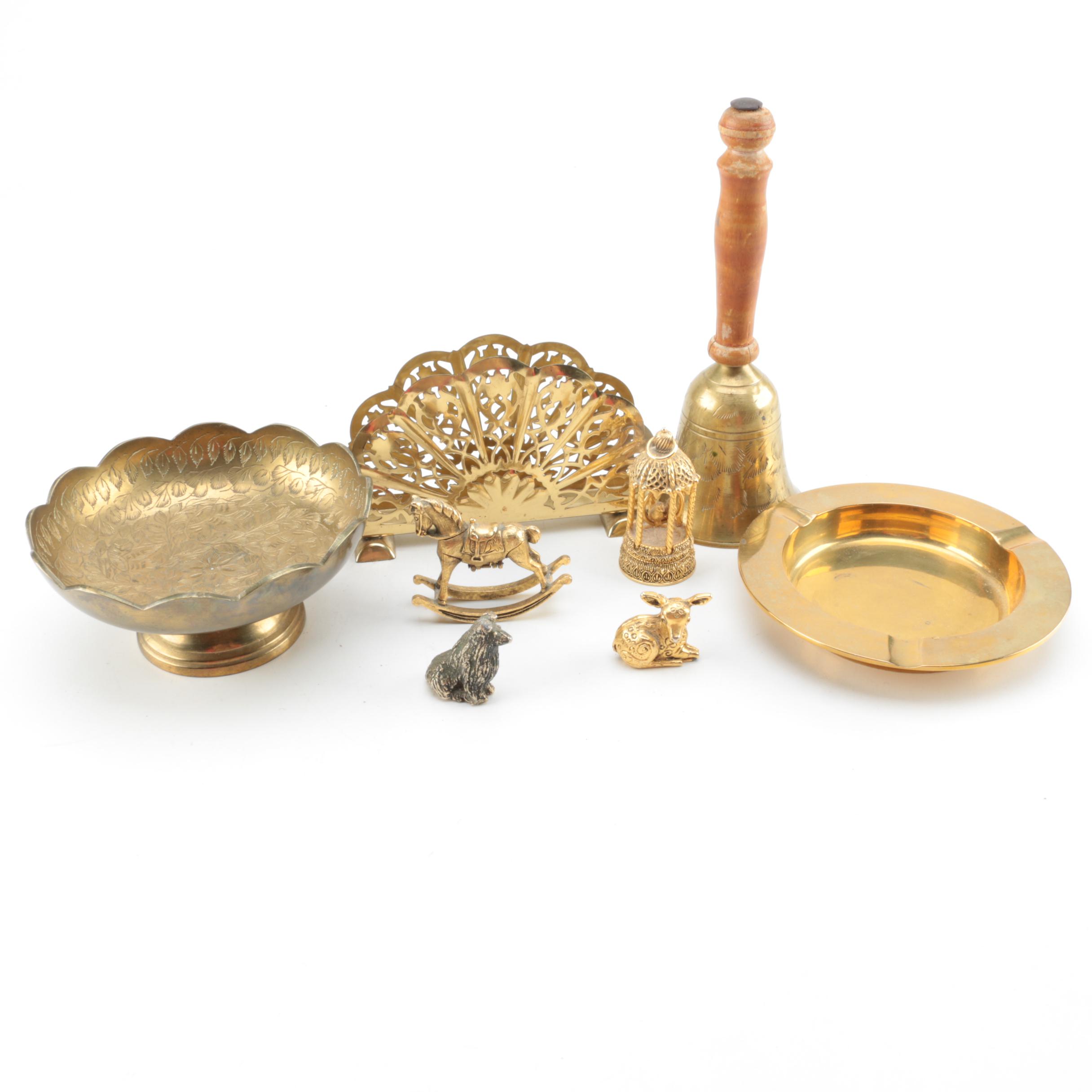 Corday and Max Factor Solid Perfume Figures and Brass Home Accessories
