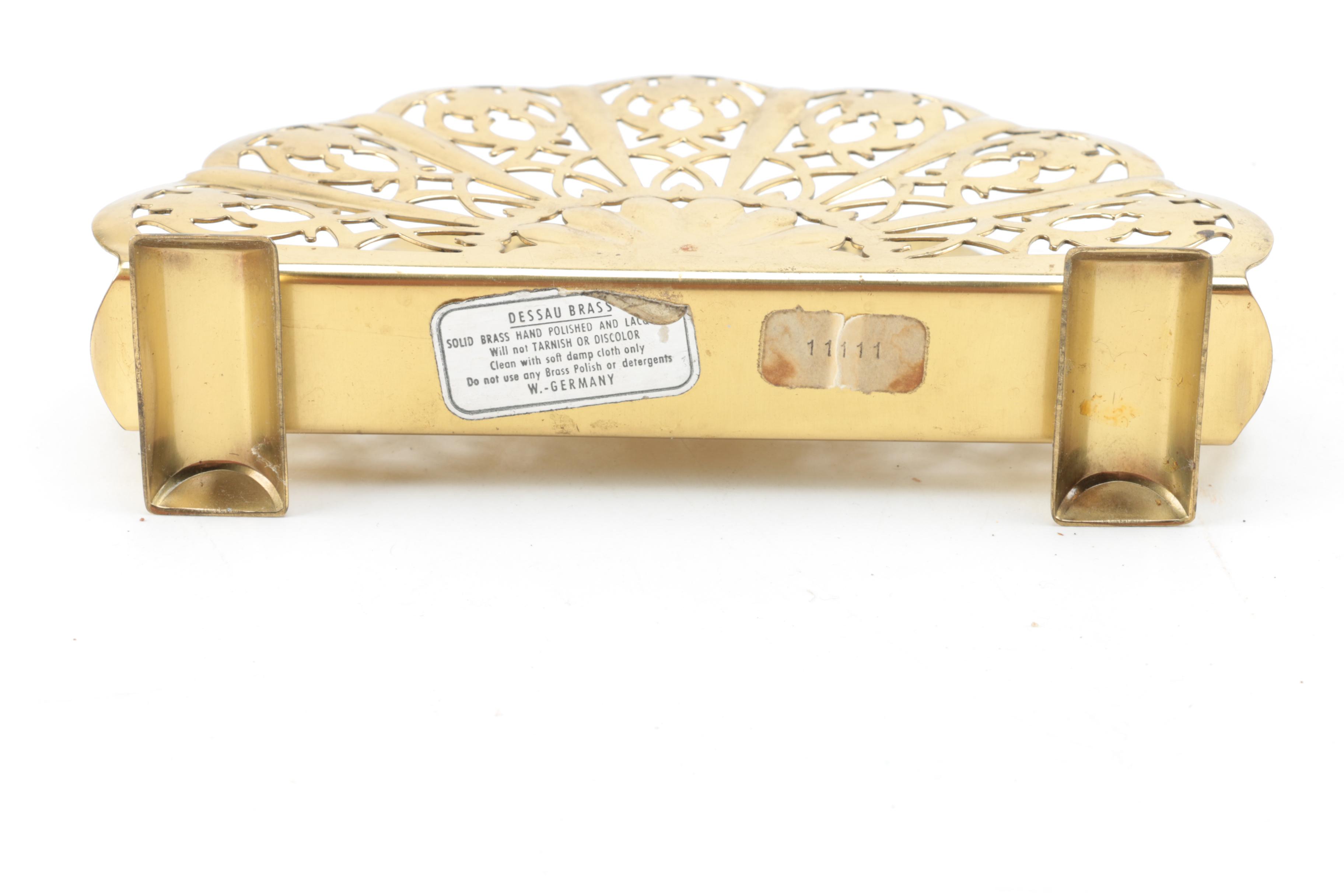 Corday and Max Factor Solid Perfume Figures and Brass Home Accessories