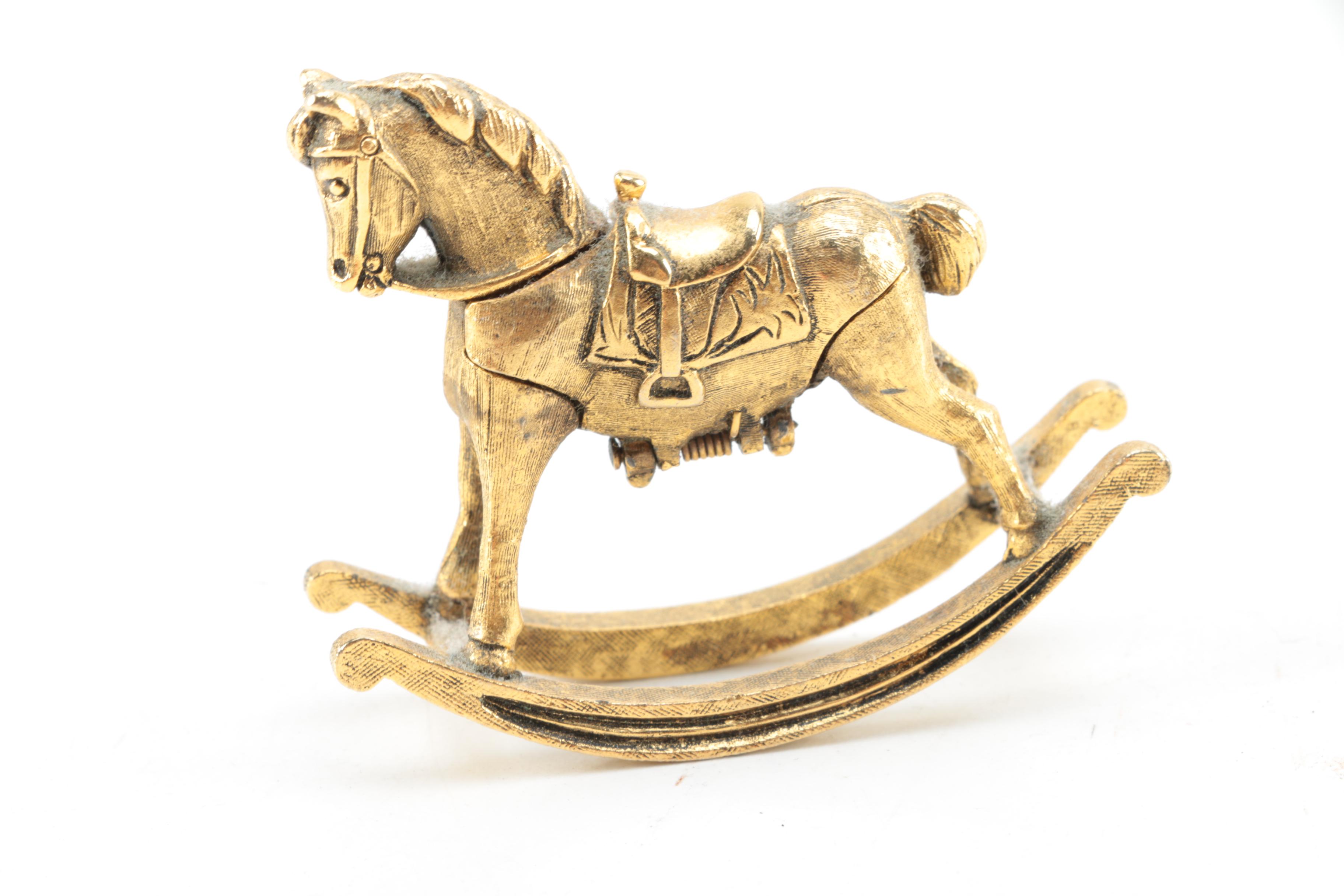 Corday and Max Factor Solid Perfume Figures and Brass Home Accessories