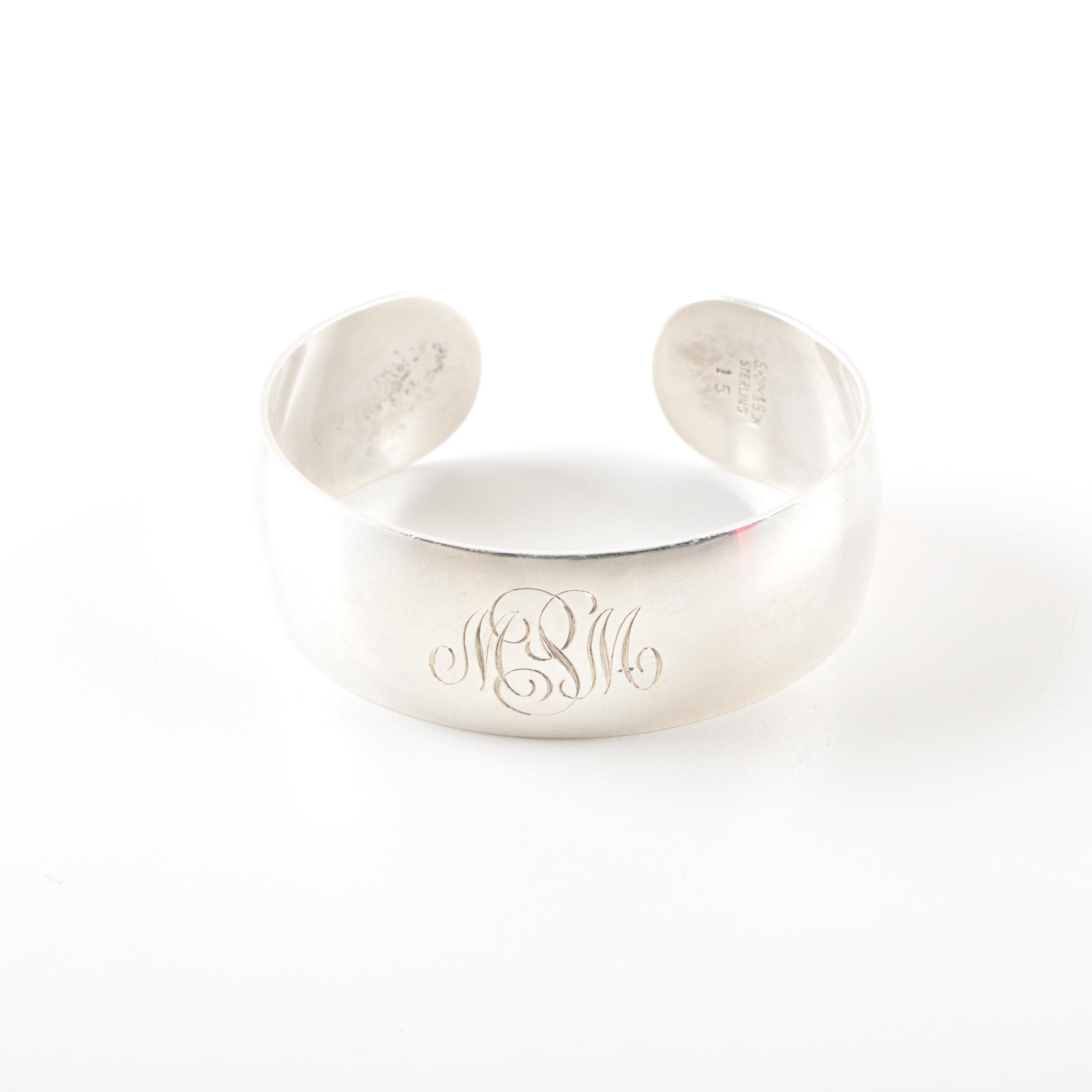 S. Kirk & Son Sterling Silver Monogrammed Cuff Bracelet