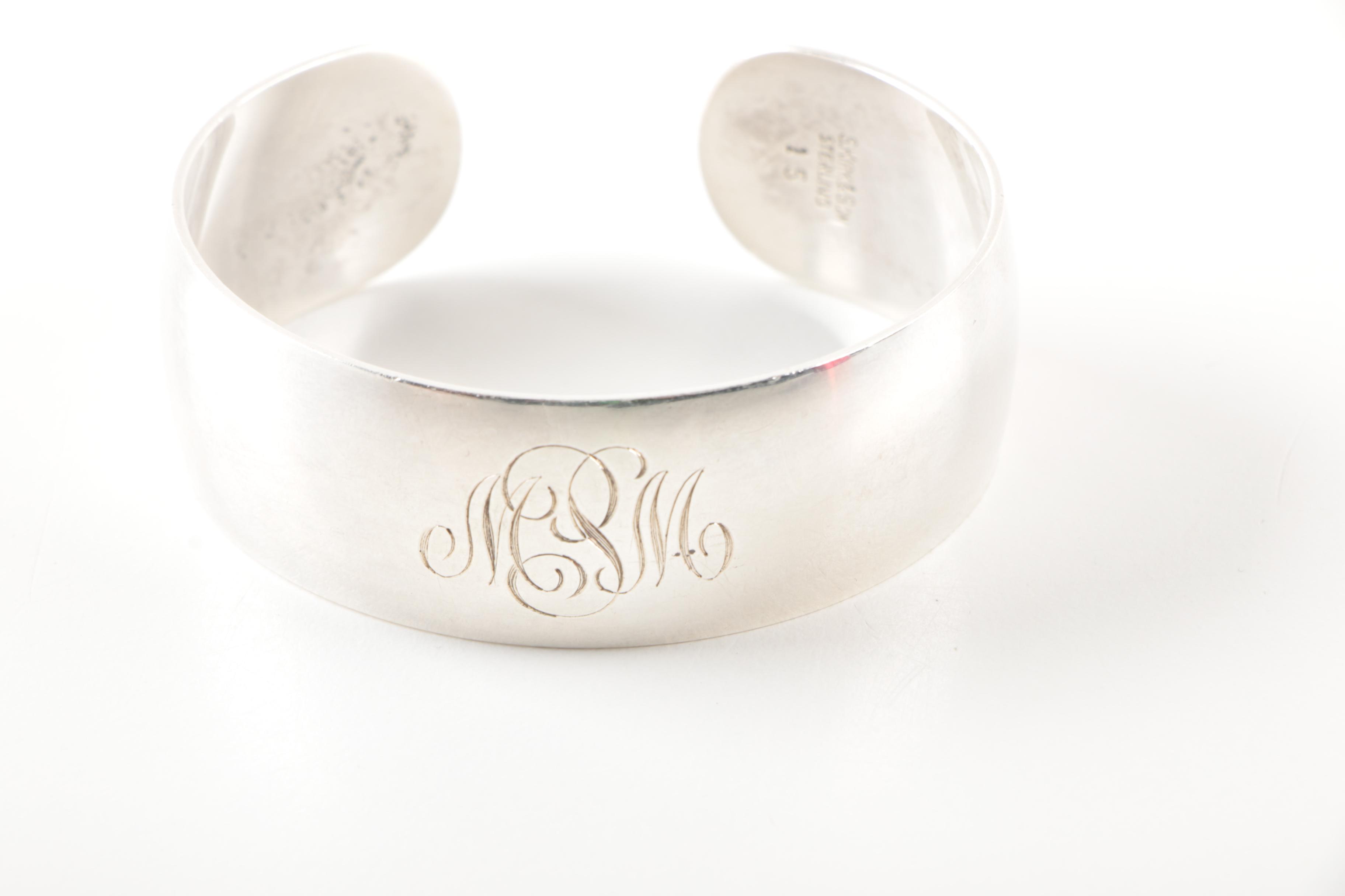 S. Kirk & Son Sterling Silver Monogrammed Cuff Bracelet