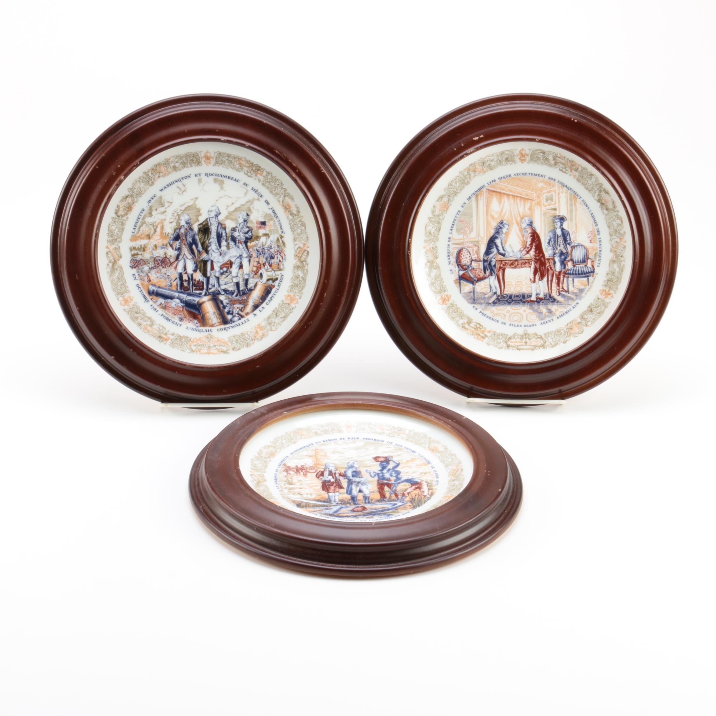 D'Arceau Limoges "Lafayette Legacy" Porcelain Plates in Vanhygan & Smythe Frames
